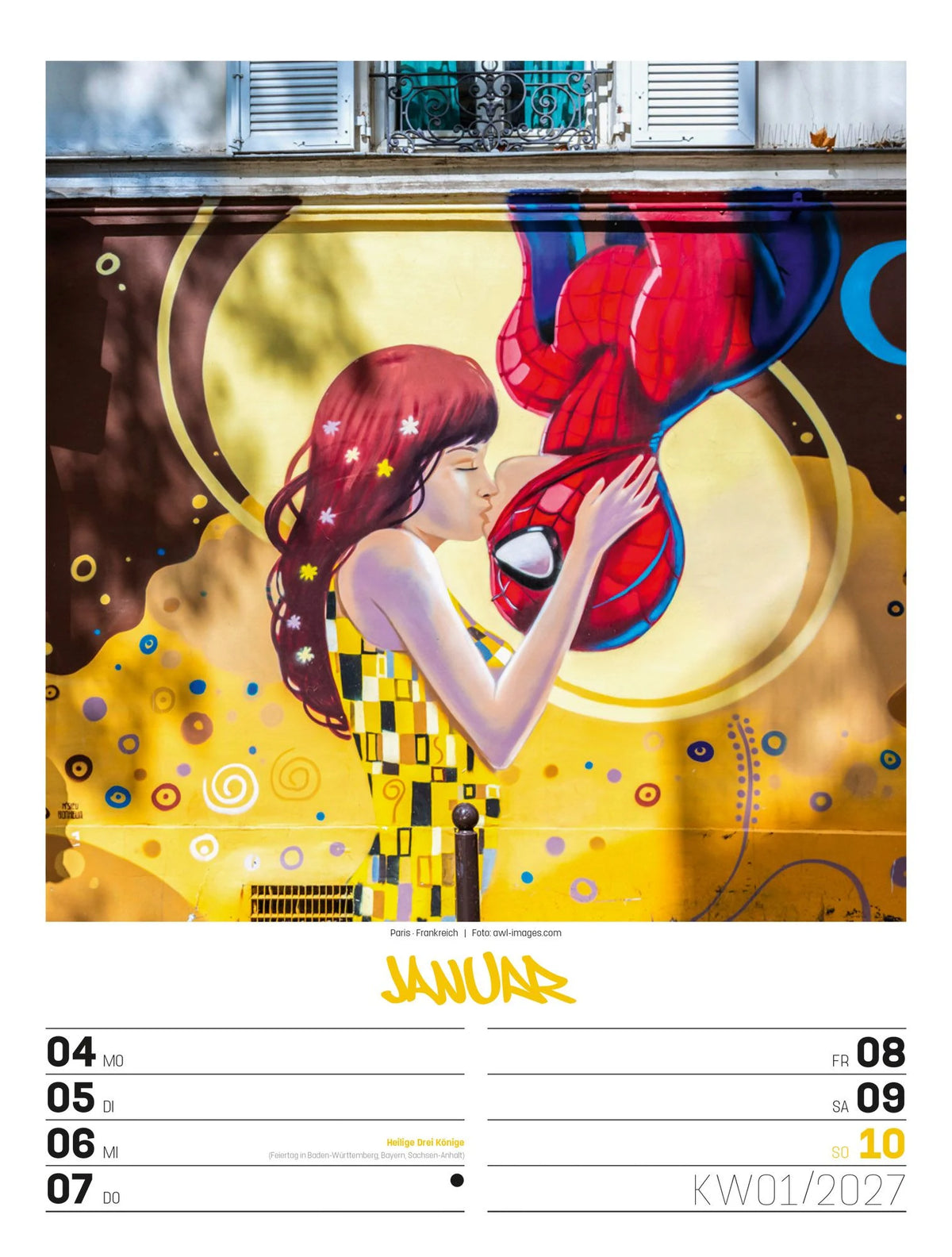 Street Art Wochenplaner Kalender 2027 – Ansicht
