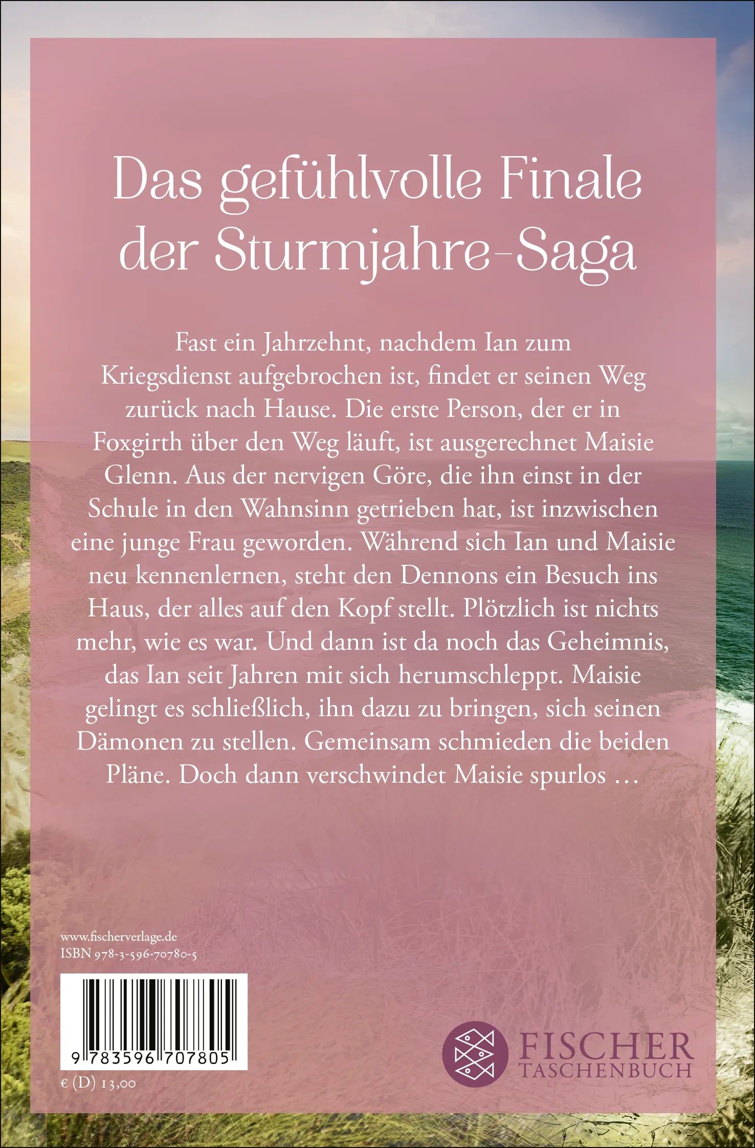 Buchrückseite von 'Sturmjahre' mit Klappentext - Taschenbuch