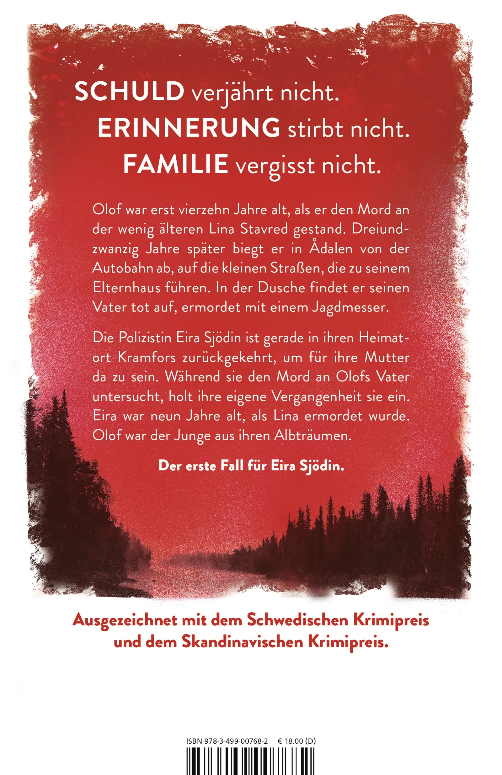 Buchrückseite von 'Sturmrot' mit Klappentext - Paperback
