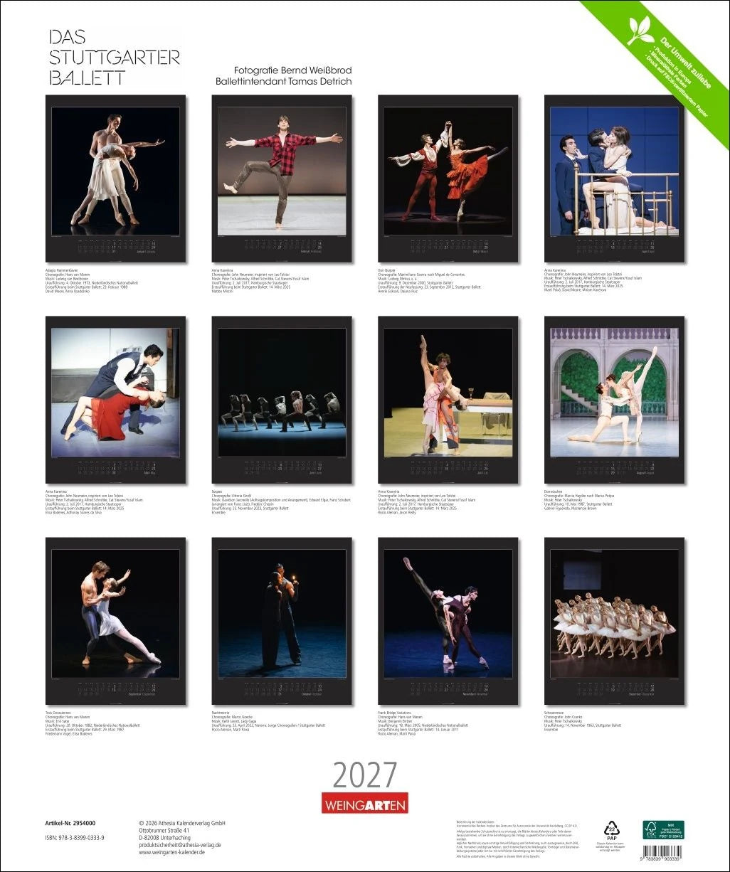 Stuttgarter Ballett Kalender 2027 – Ansicht