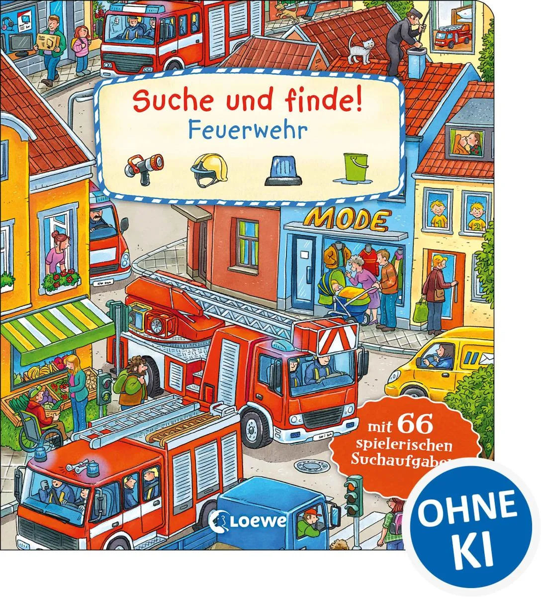 Cover: Suche und finde! - Feuerwehr (E-Book) von Loewe Wimmelbücher