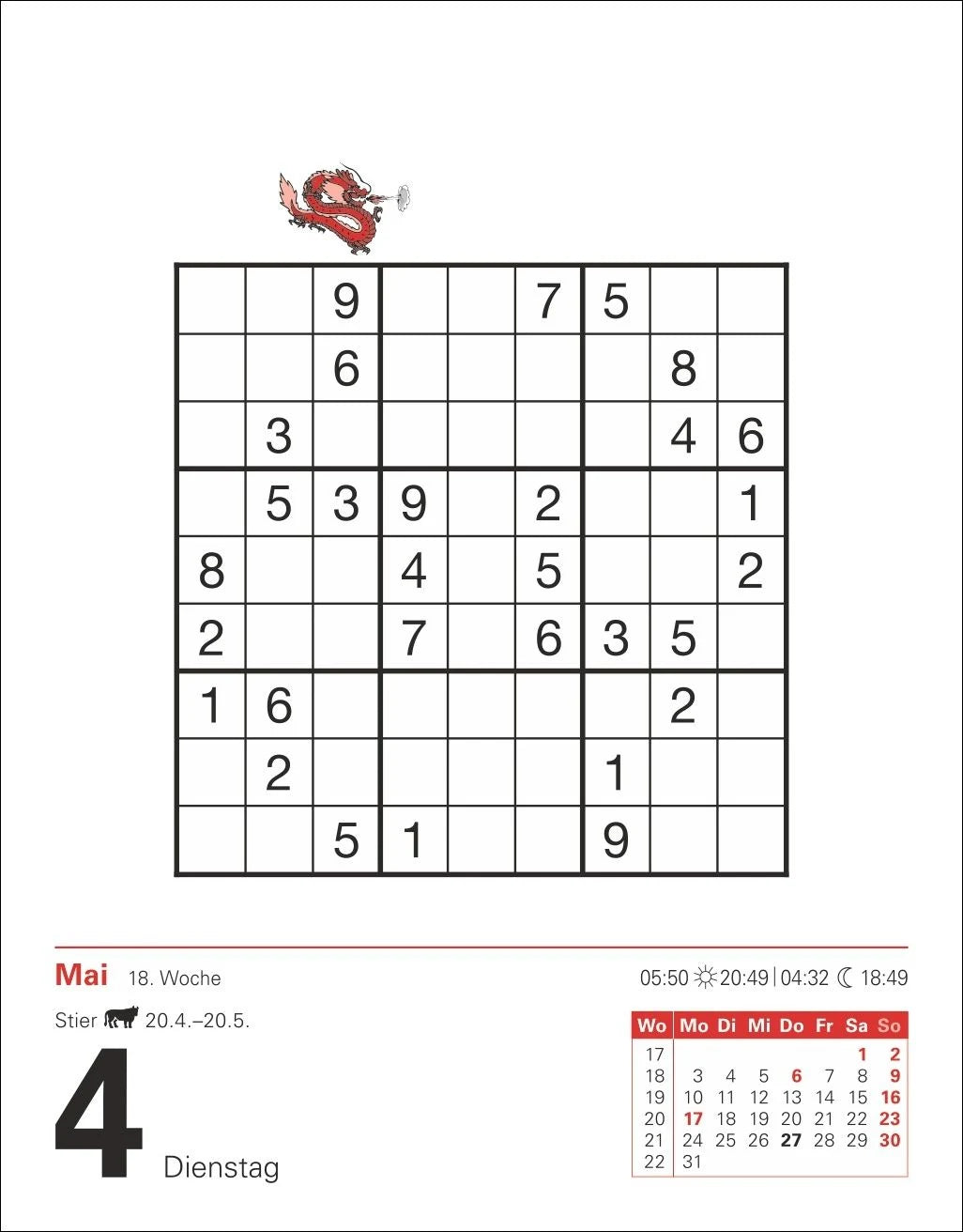 Sudoku Tagesabreißkalender 2027 - Das Kult-Rätsel aus Japan – Ansicht