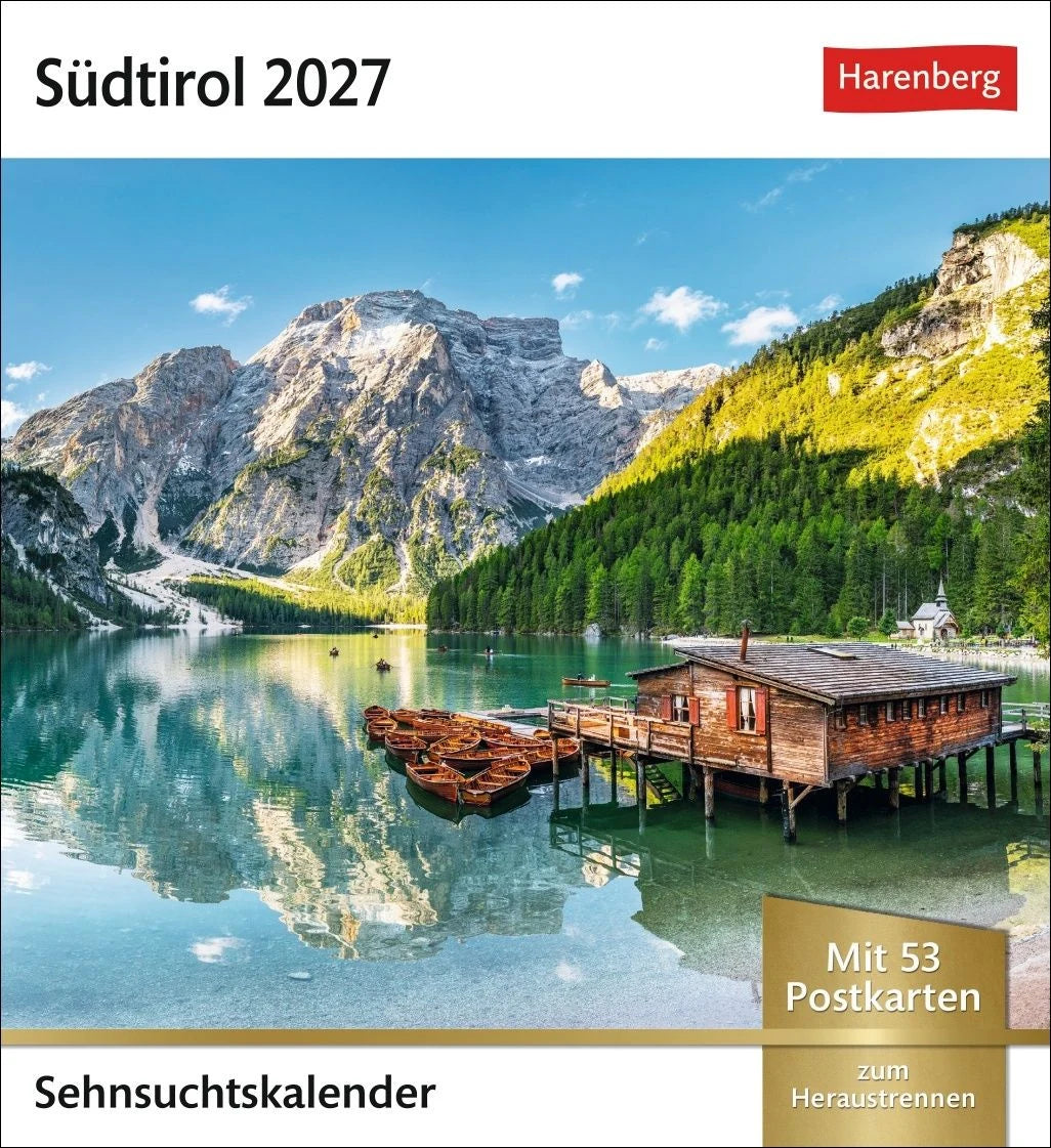 Postkartenkalender: Südtirol Sehnsuchtskalender 2027 - Wochenkalender mit 53 Postkarten