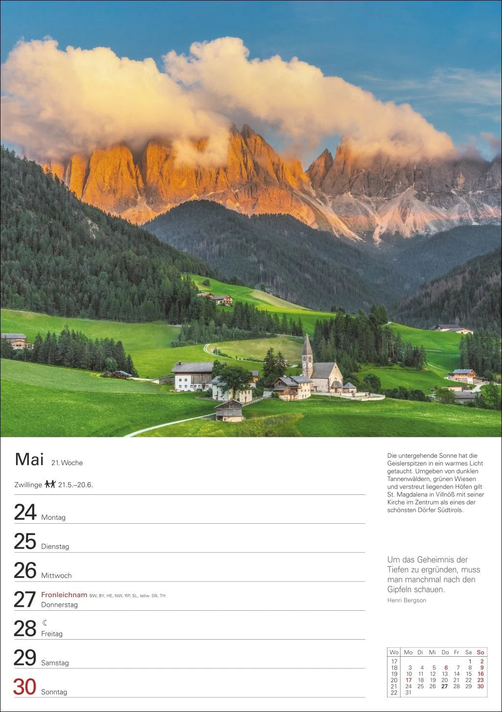 Südtirol Wochenplaner 2027 - Eine Reise in 53 Bildern – Ansicht
