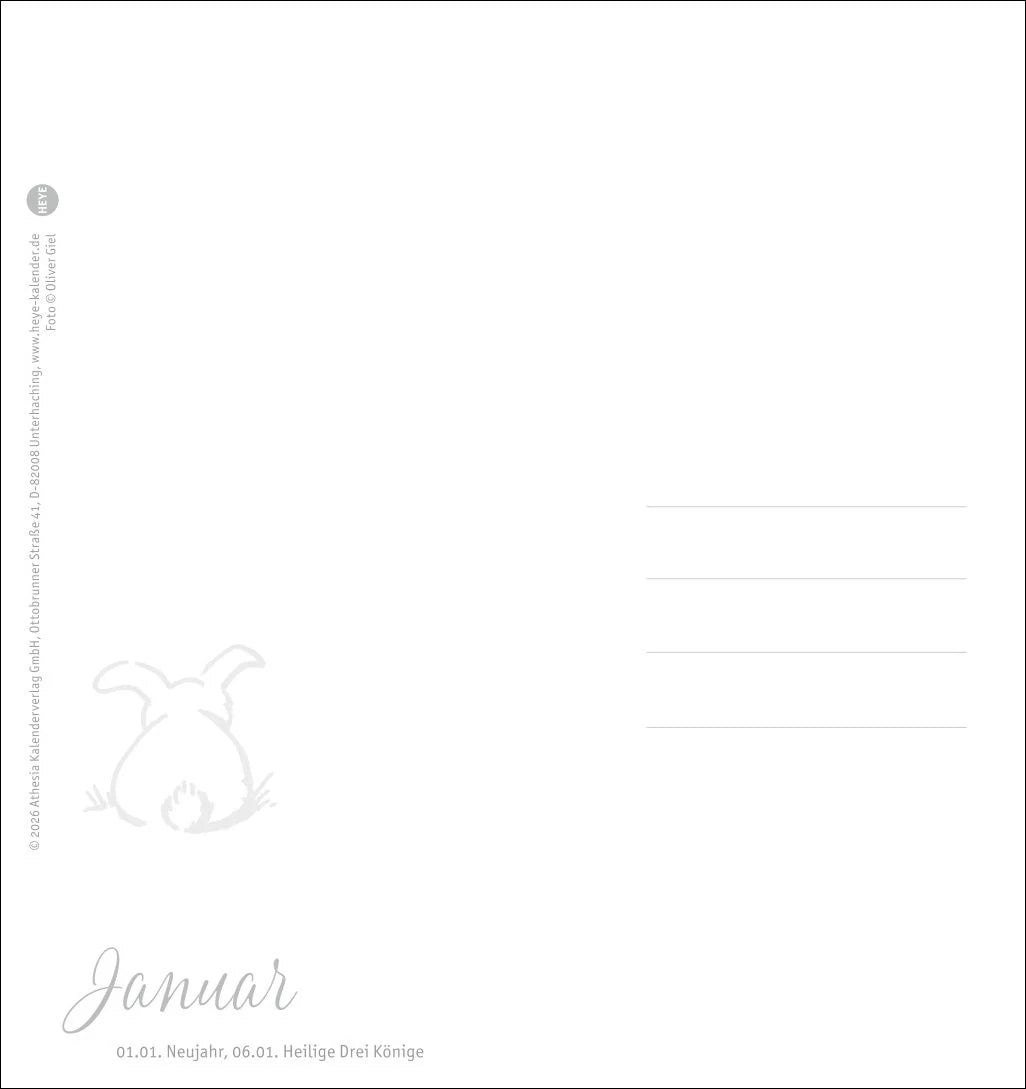 Süße Kaninchen Postkartenkalender 2027 – Ansicht
