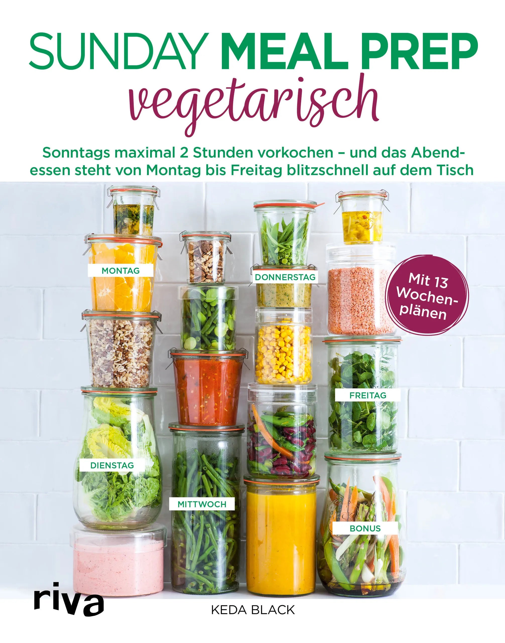 Buchcover von 'Sunday Meal Prep vegetarisch' - Gebundene Ausgabe von Keda Black