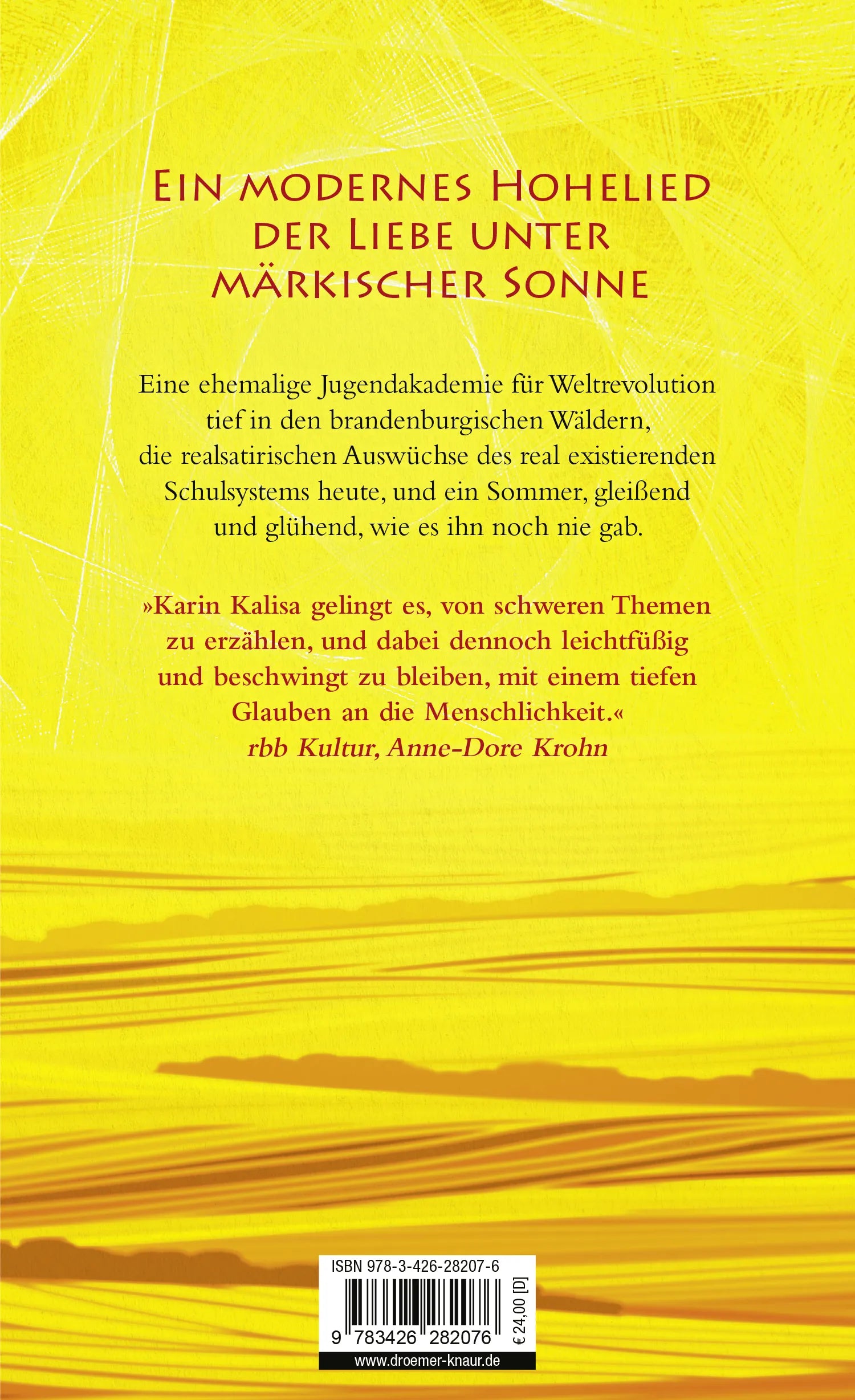 Buchrückseite von 'Sunny' mit Klappentext - Gebundene Ausgabe