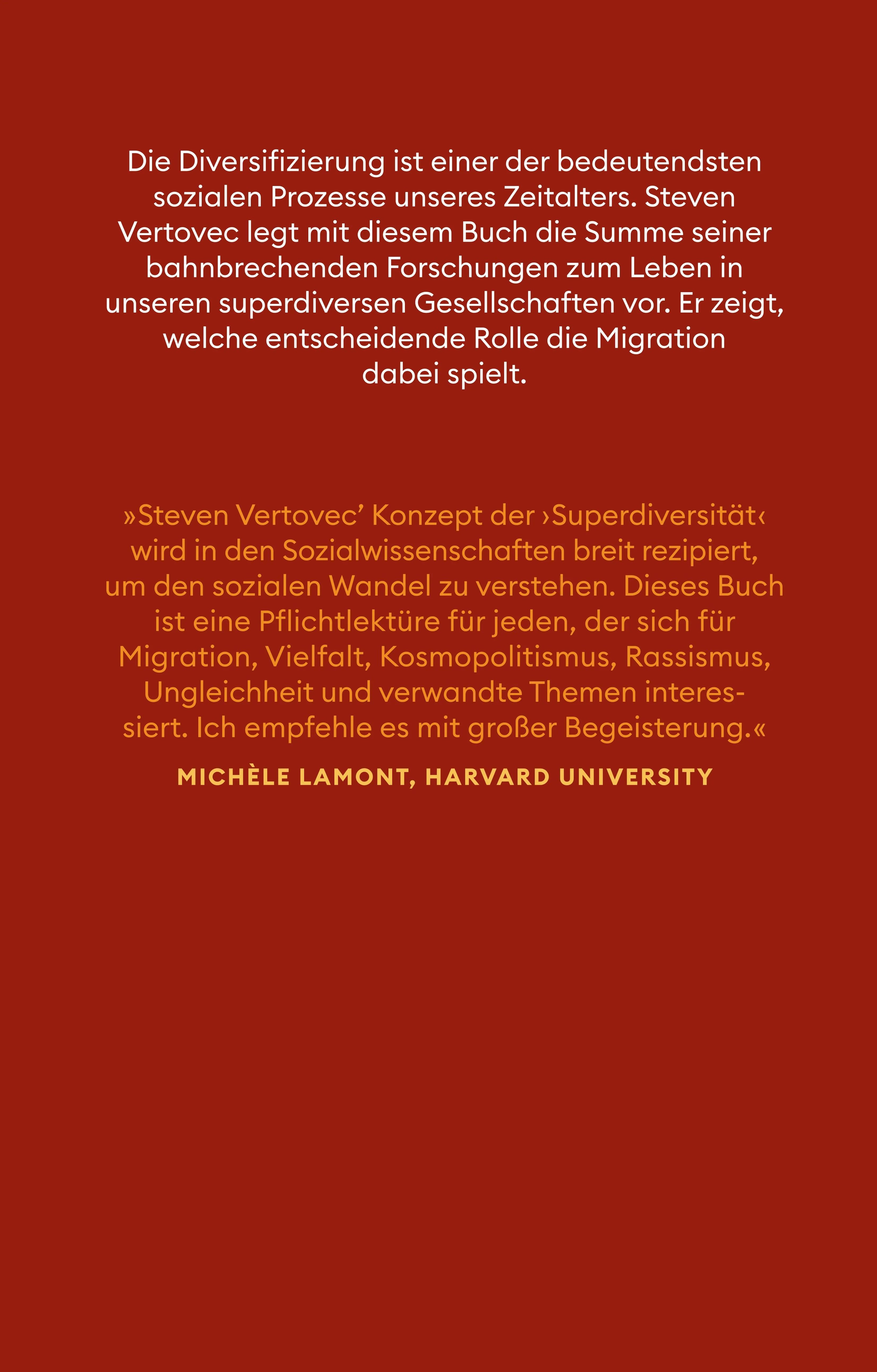 Buchrückseite von 'Superdiversität' mit Klappentext - Gebundene Ausgabe