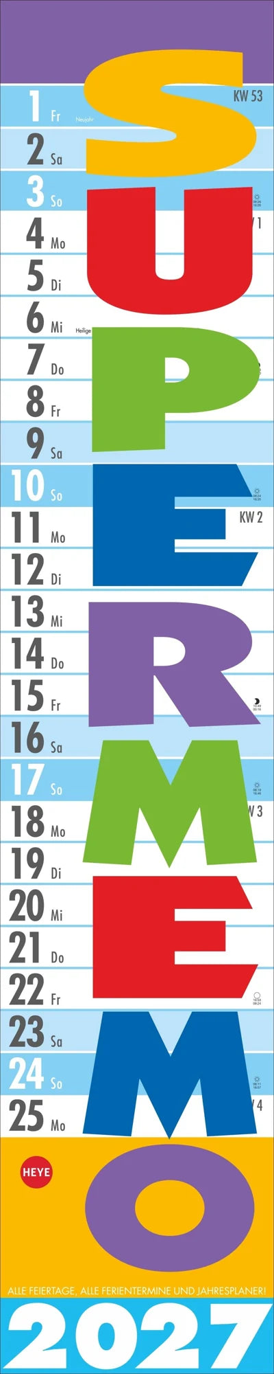 Wandkalender: Supermemo Kalender 2027