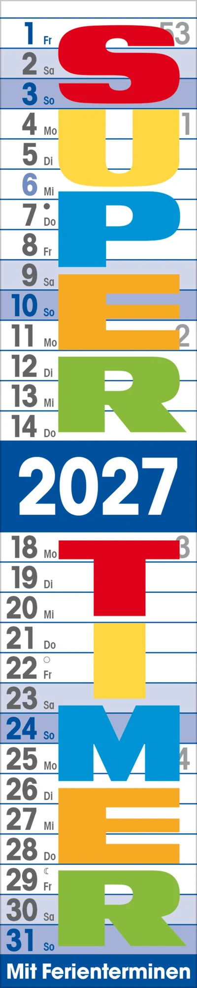 Taschenkalender: Supertimer 2027