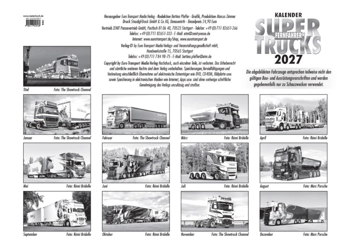 Supertrucks Kalender 2027 – Ansicht