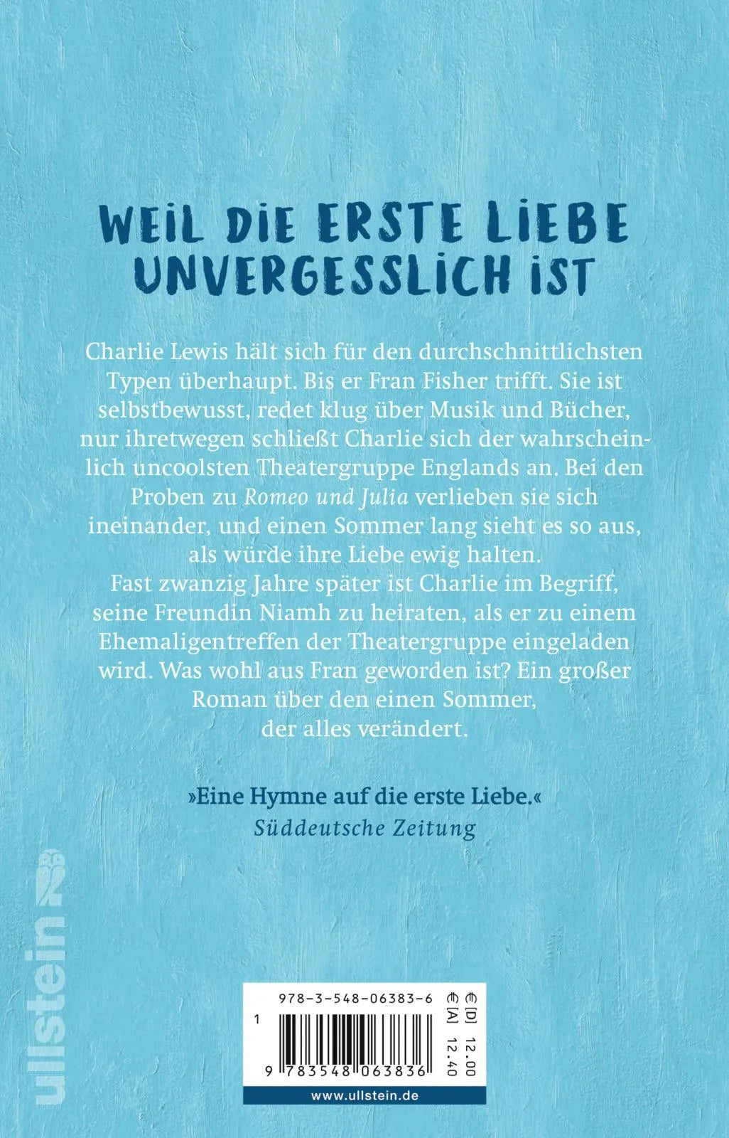 Buchrückseite von 'Sweet Sorrow' mit Klappentext - Taschenbuch