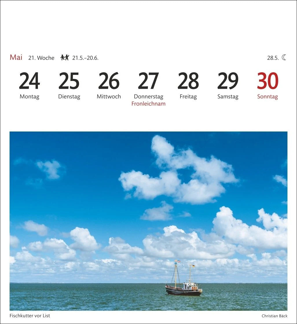 Sylt Sehnsuchtskalender 2027 - Wochenkalender mit 53 Postkarten – Ansicht