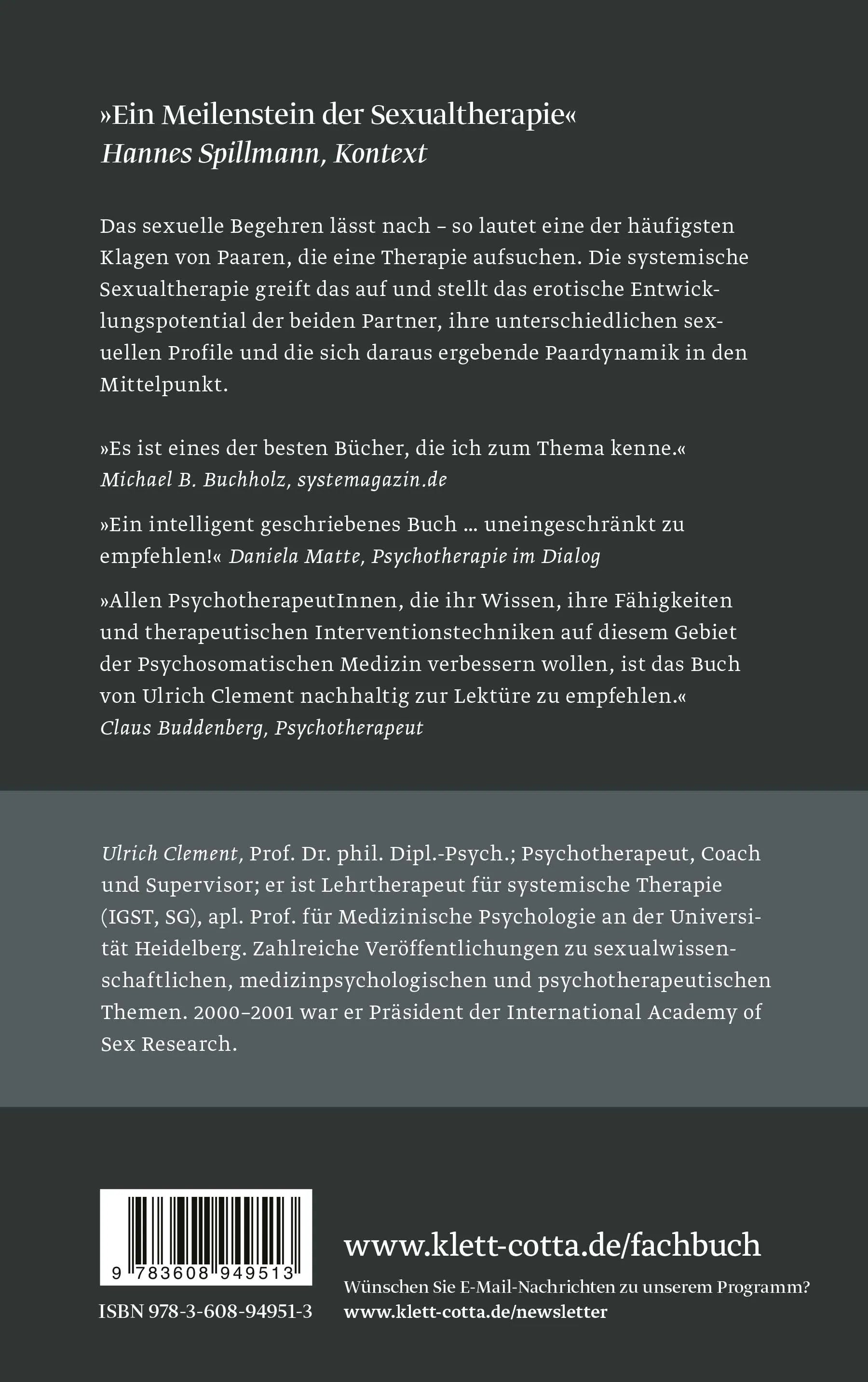 Buchrückseite von 'Systemische Sexualtherapie' mit Klappentext - Paperback