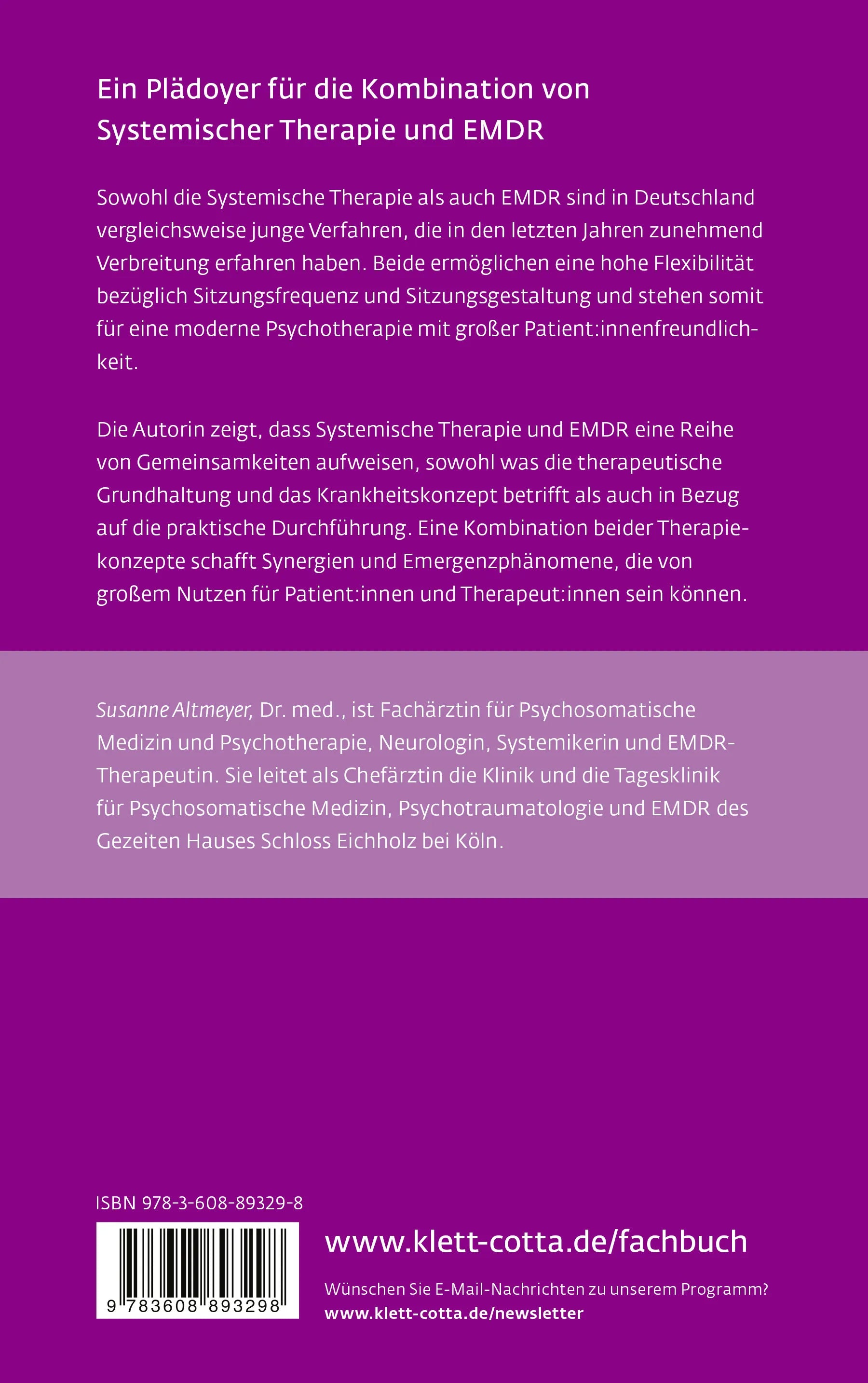 Buchrückseite von 'Systemische Therapie trifft EMDR' mit Klappentext - Paperback