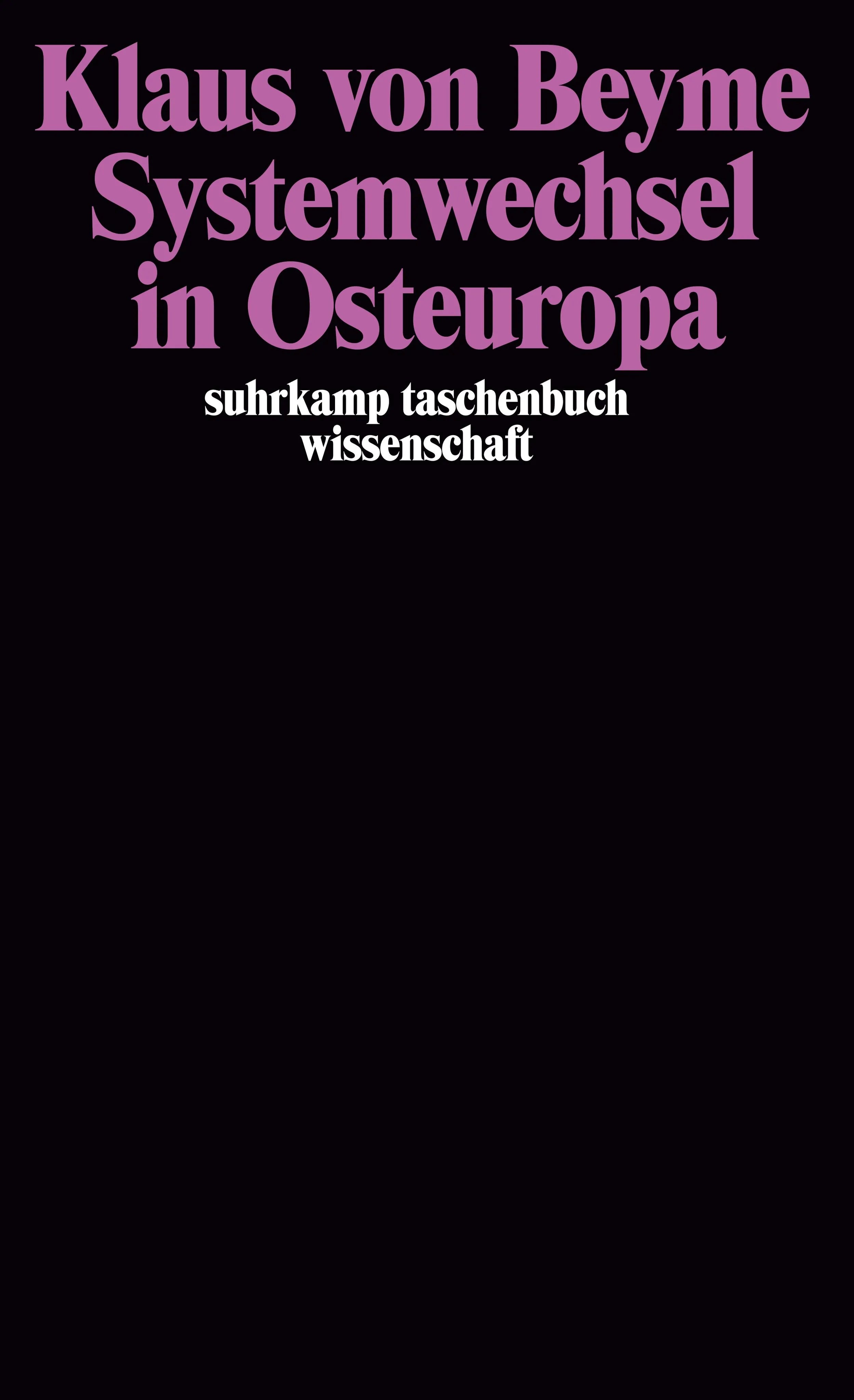 Buchcover von 'Systemwechsel in Osteuropa' - Taschenbuch von Klaus Beyme