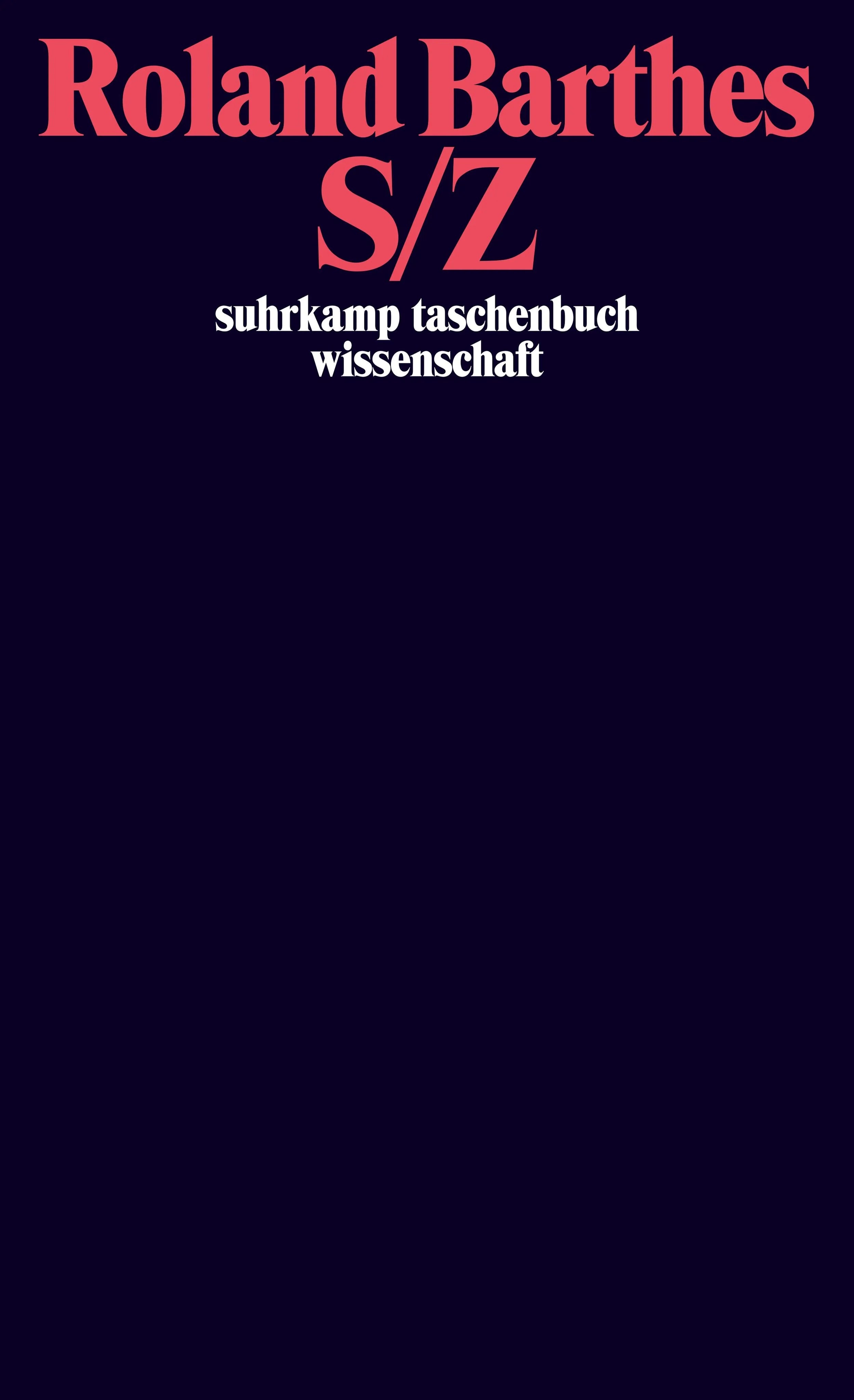 Buchcover von 'S/Z' - Gebundene Ausgabe von Roland Barthes