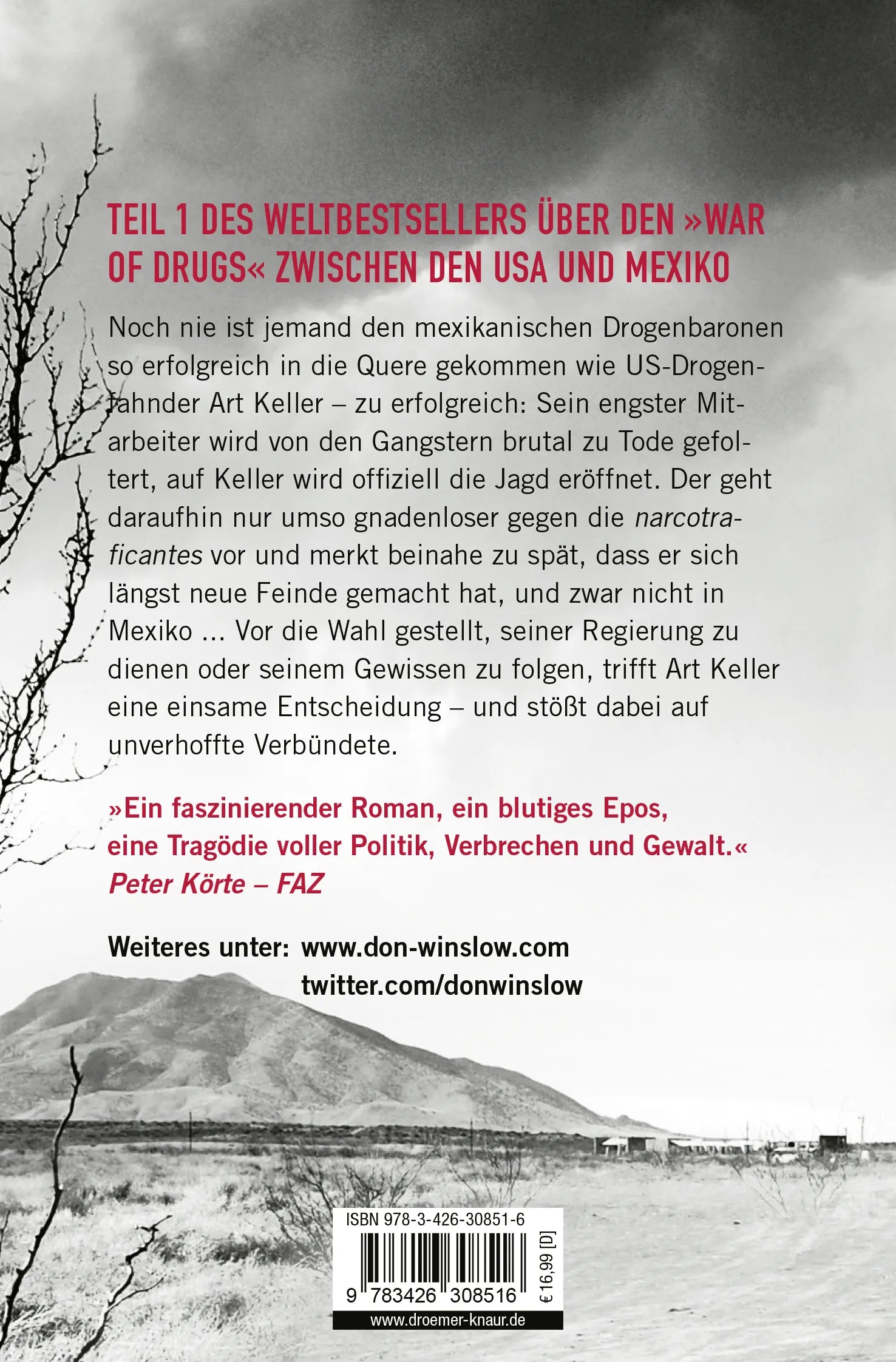 Buchrückseite von 'Tage der Toten' mit Klappentext - Taschenbuch