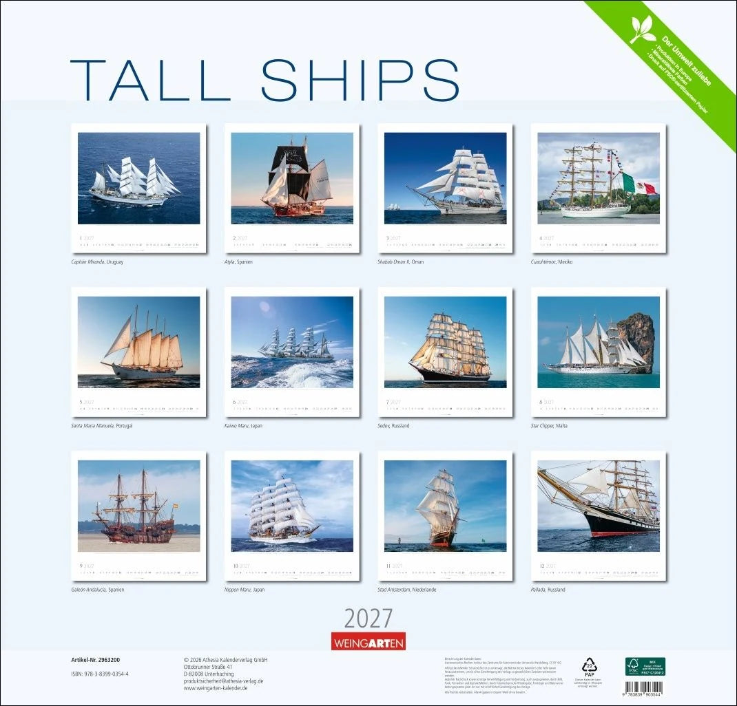 Tall Ships Kalender 2027 – Ansicht
