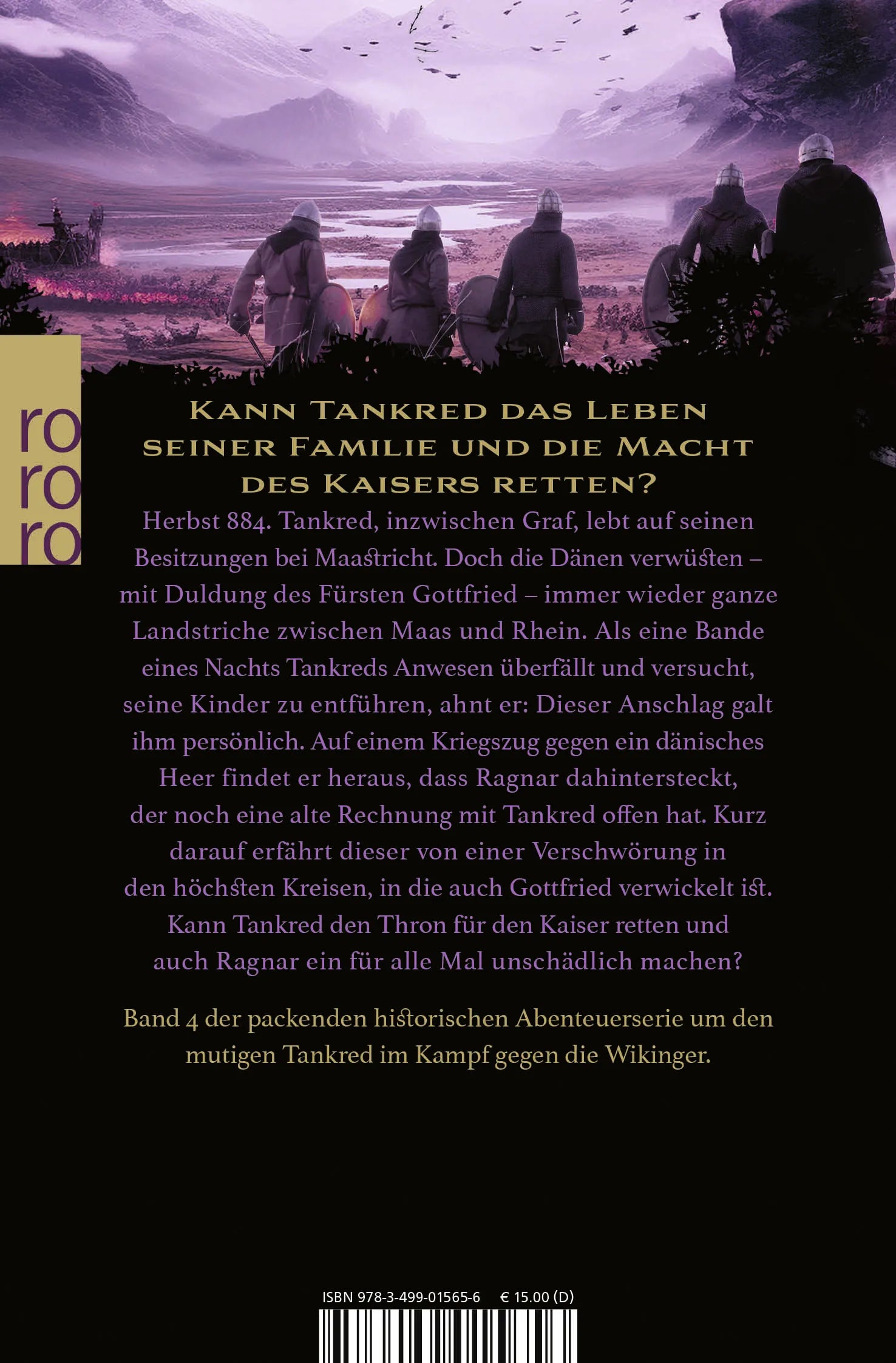 Buchrückseite von 'Tankred: Adler und Dolch' mit Klappentext - Taschenbuch