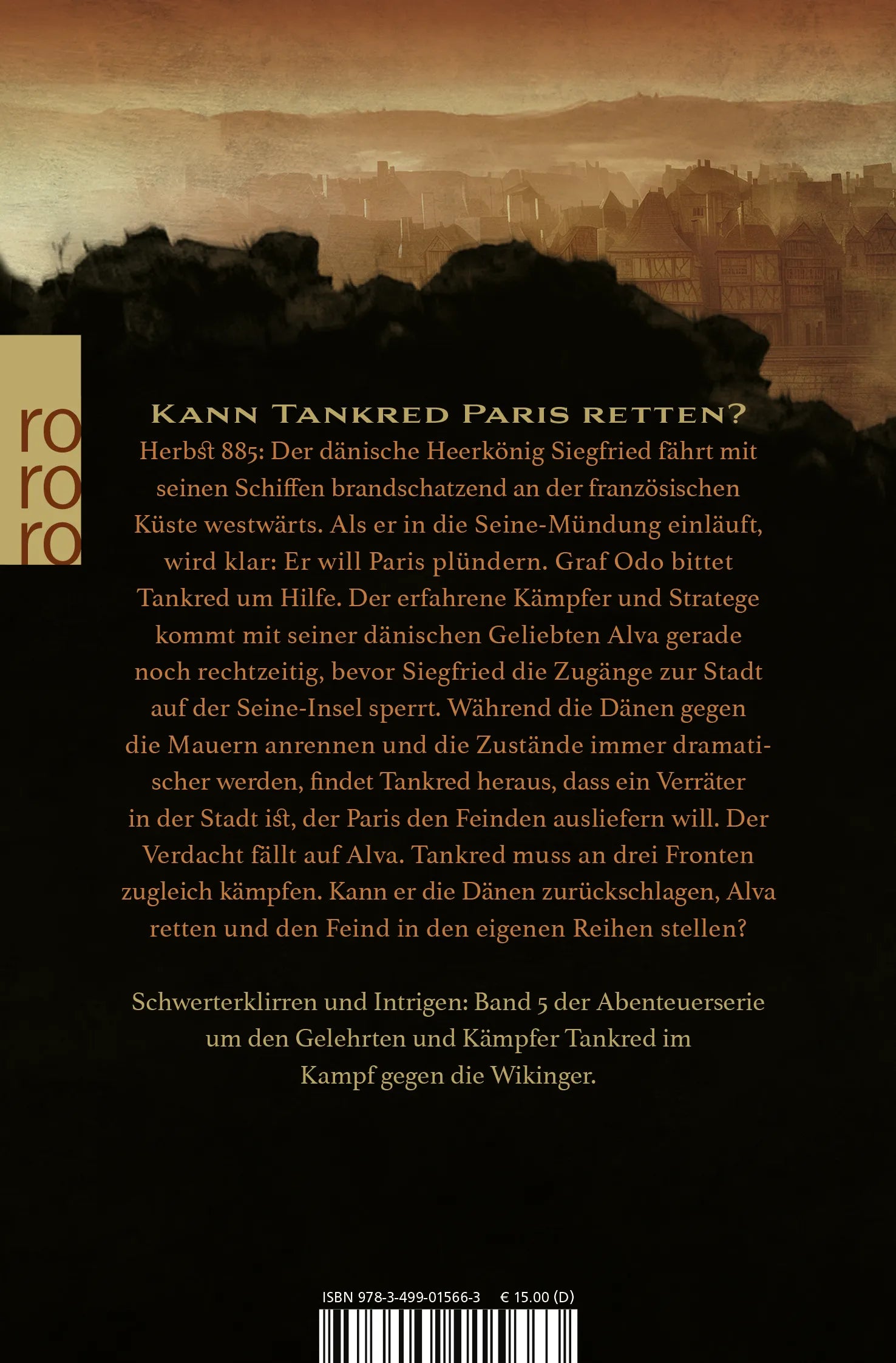 Buchrückseite von 'Tankred: Banner und Sturm' mit Klappentext - Taschenbuch