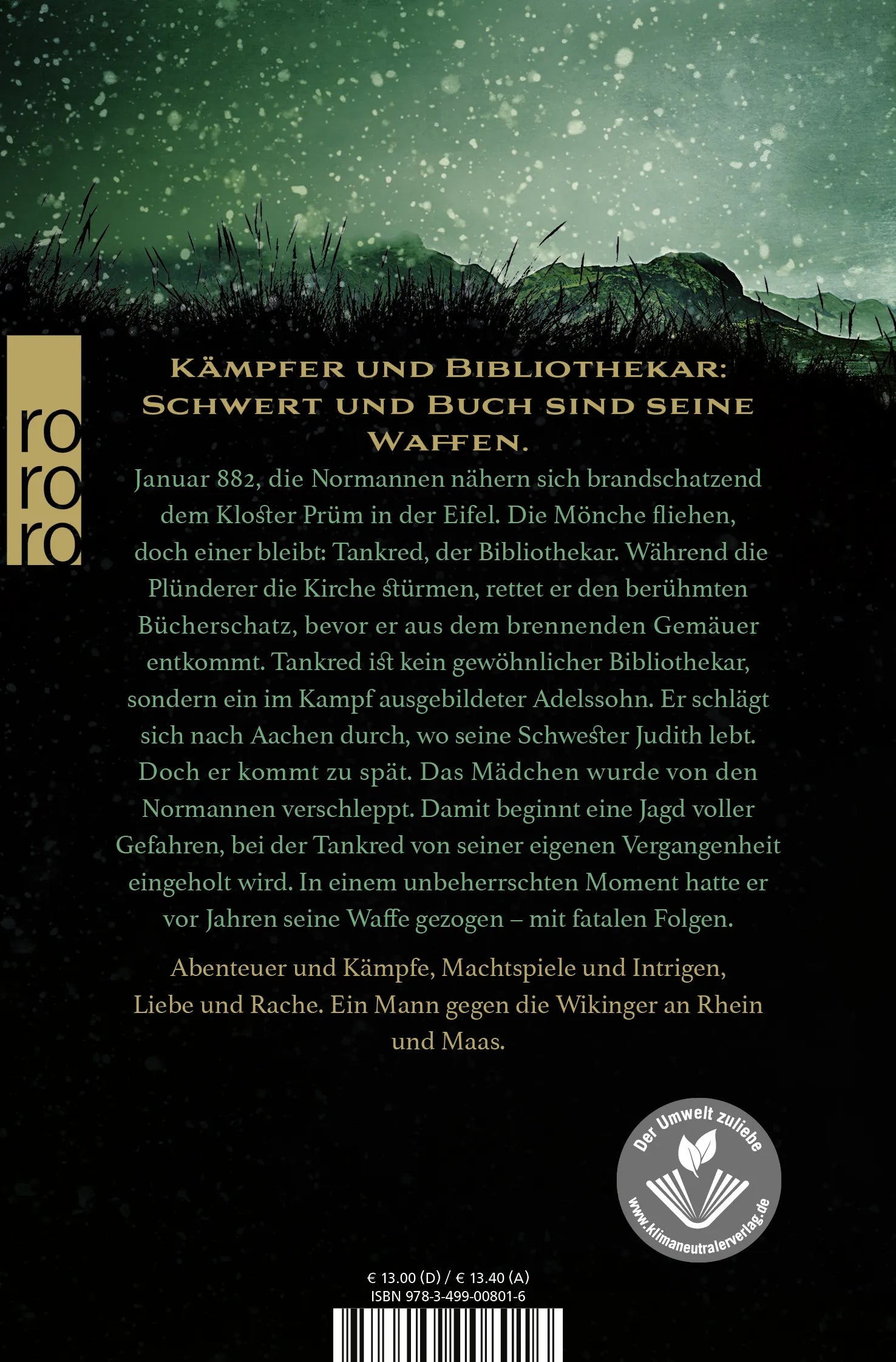 Buchrückseite von 'Tankred: Weihrauch und Schwert' mit Klappentext - Taschenbuch