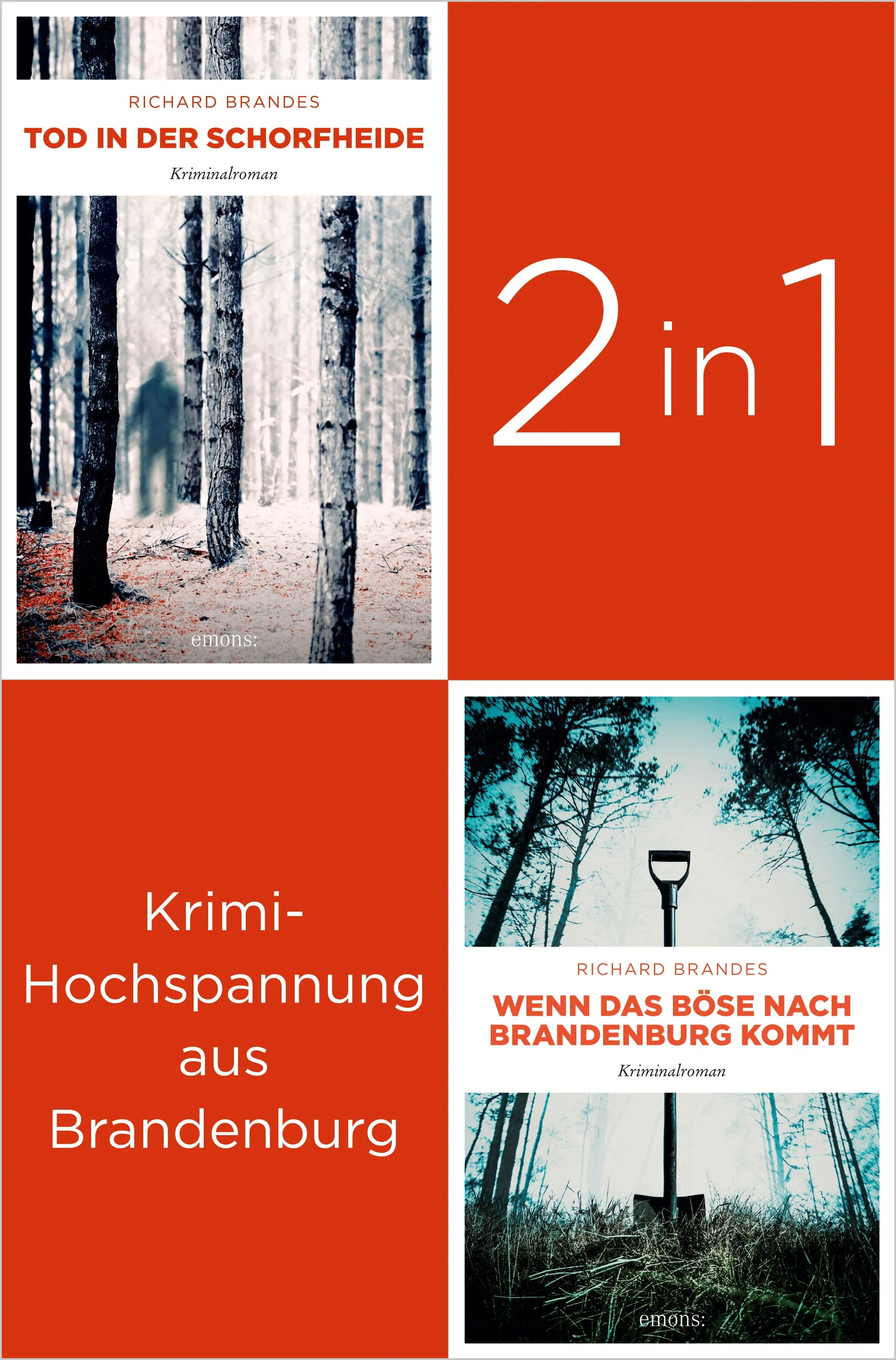 Cover: Tatort Brandenburg: Start der Carla-Stach-Reihe »Tod in der Schorfheide« und »Wenn das Böse nach Brandenburg kommt« (E-Book) von Richard Brandes