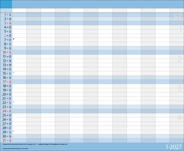 Teamplaner 2027 – Ansicht