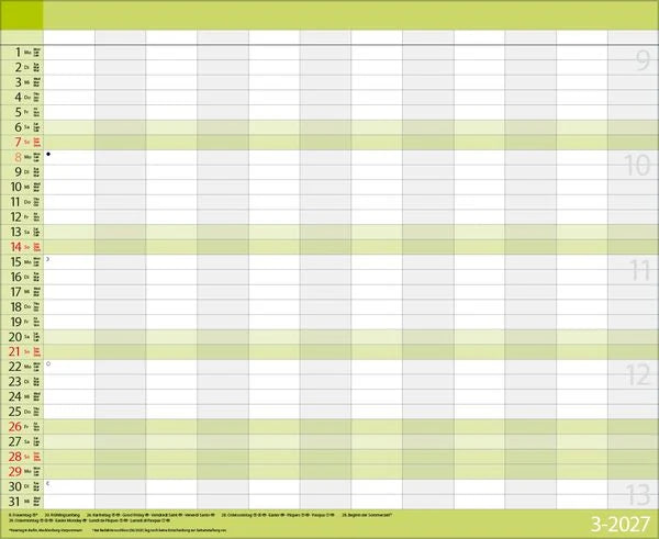 Teamplaner 2027 – Ansicht