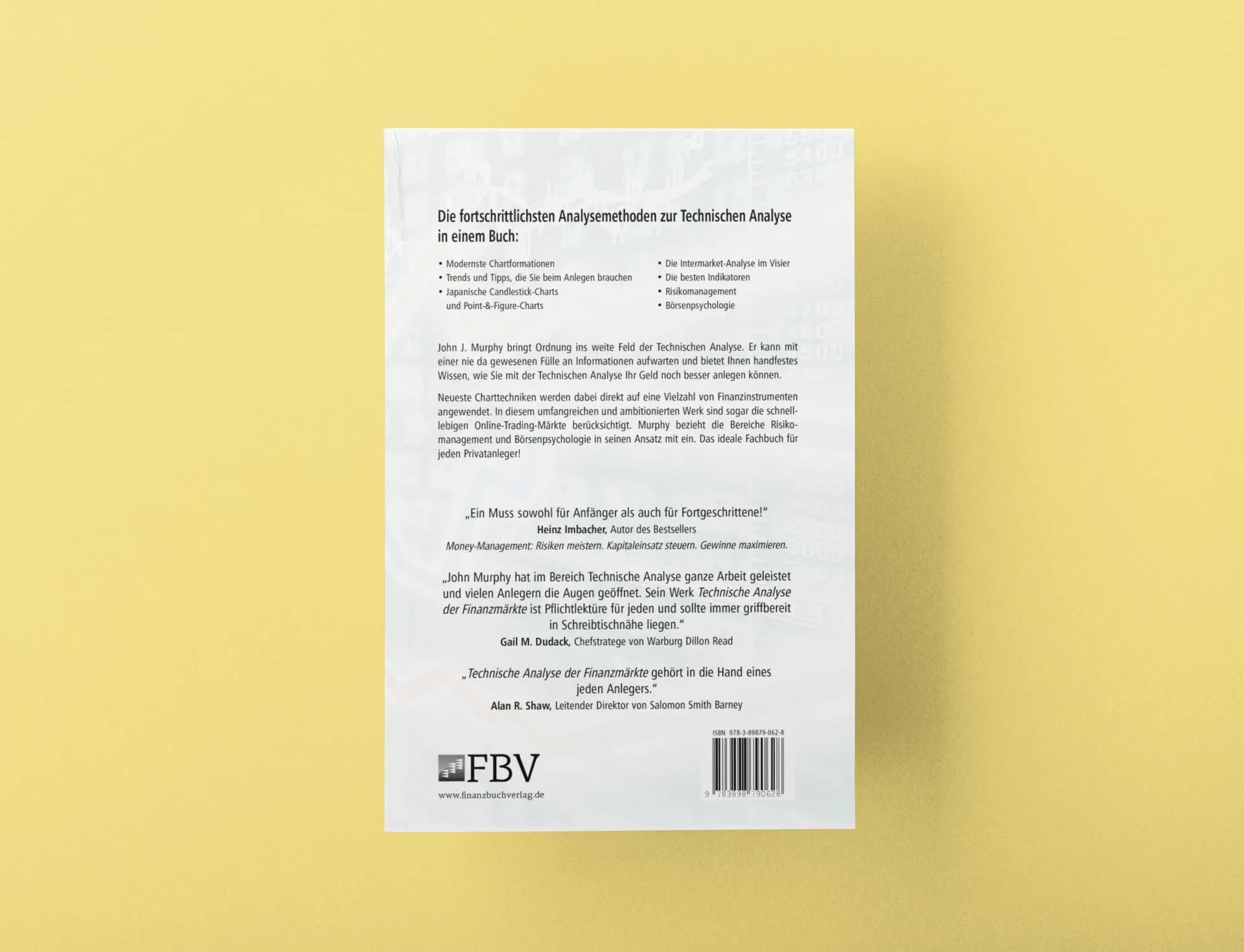 Buchrückseite von 'Technische Analyse der Finanzmärkte' mit Klappentext - Gebundene Ausgabe
