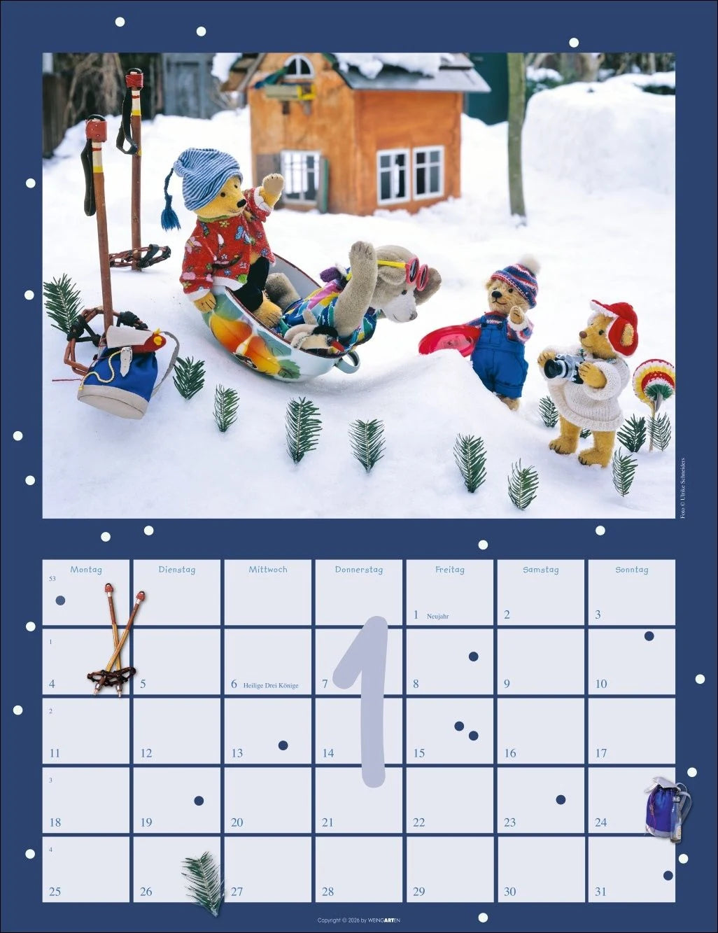 Teddybären Kalender 2027 – Ansicht