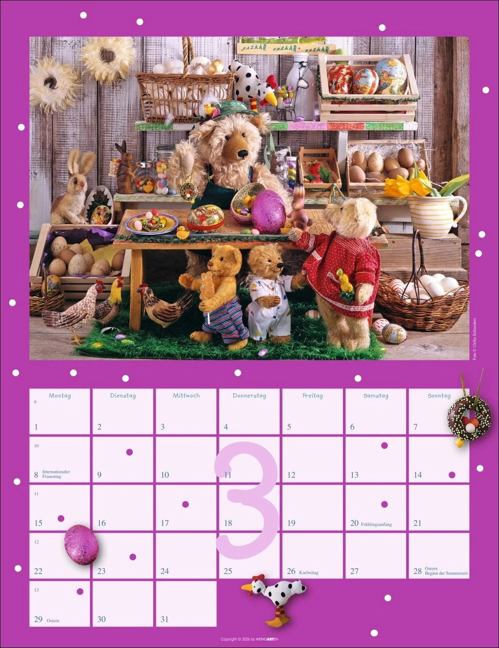 Teddybären Kalender 2027 – Ansicht