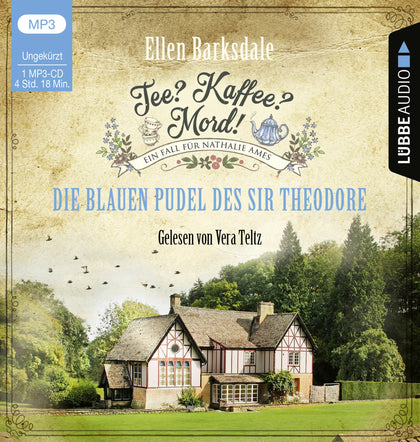 Buchcover von 'Tee? Kaffee? Mord! - Die blauen Pudel des Sir Theodore' - Hörbuch (CD) von Ellen Barksdale