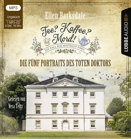 Buchcover von 'Tee? Kaffee? Mord! - Die fünf Portraits des toten Doktors' - Hörbuch (CD) von Ellen Barksdale