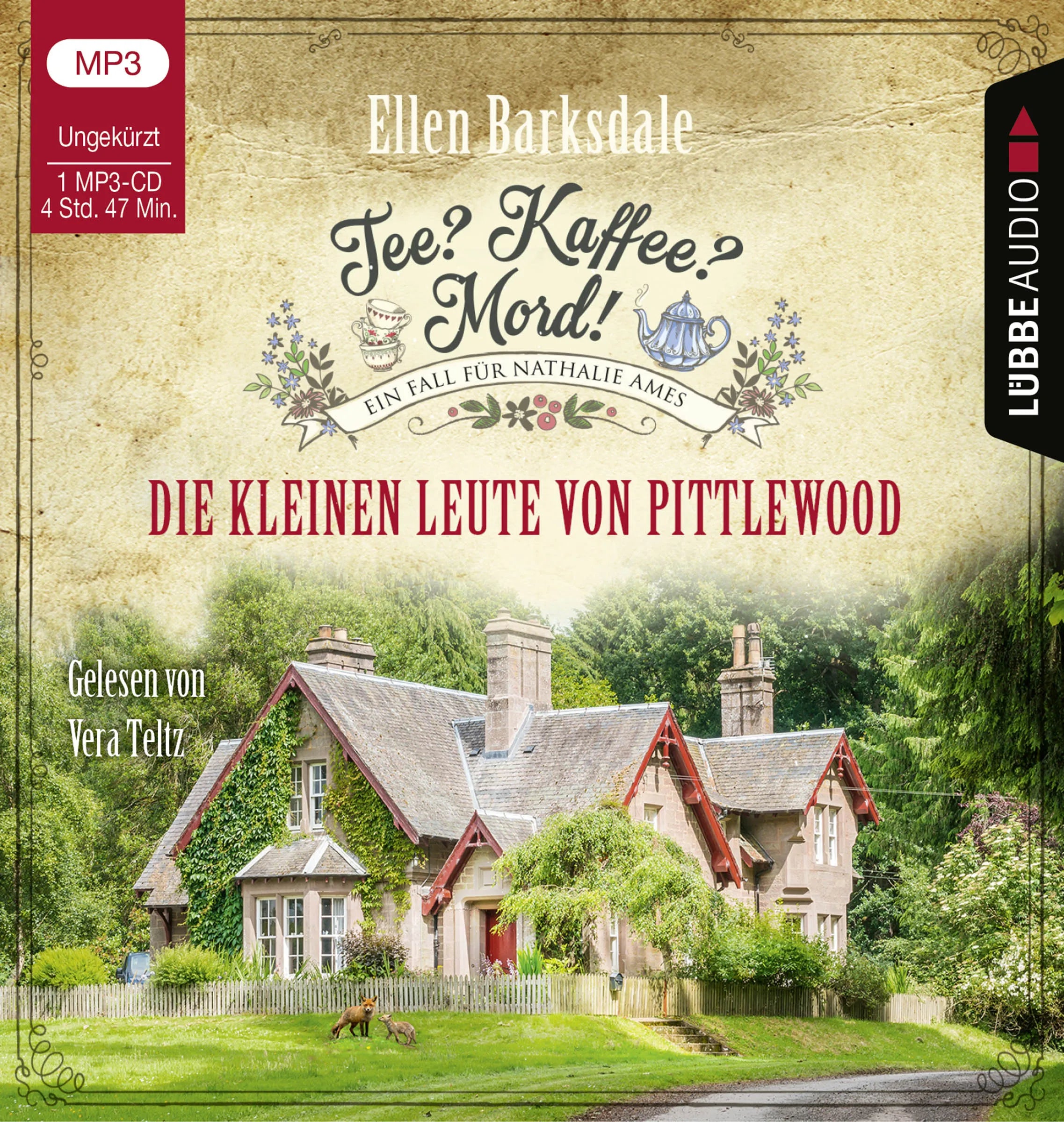 Buchcover von 'Tee? Kaffee? Mord! - Die kleinen Leute von Pittlewood' - Hörbuch (CD) von Ellen Barksdale
