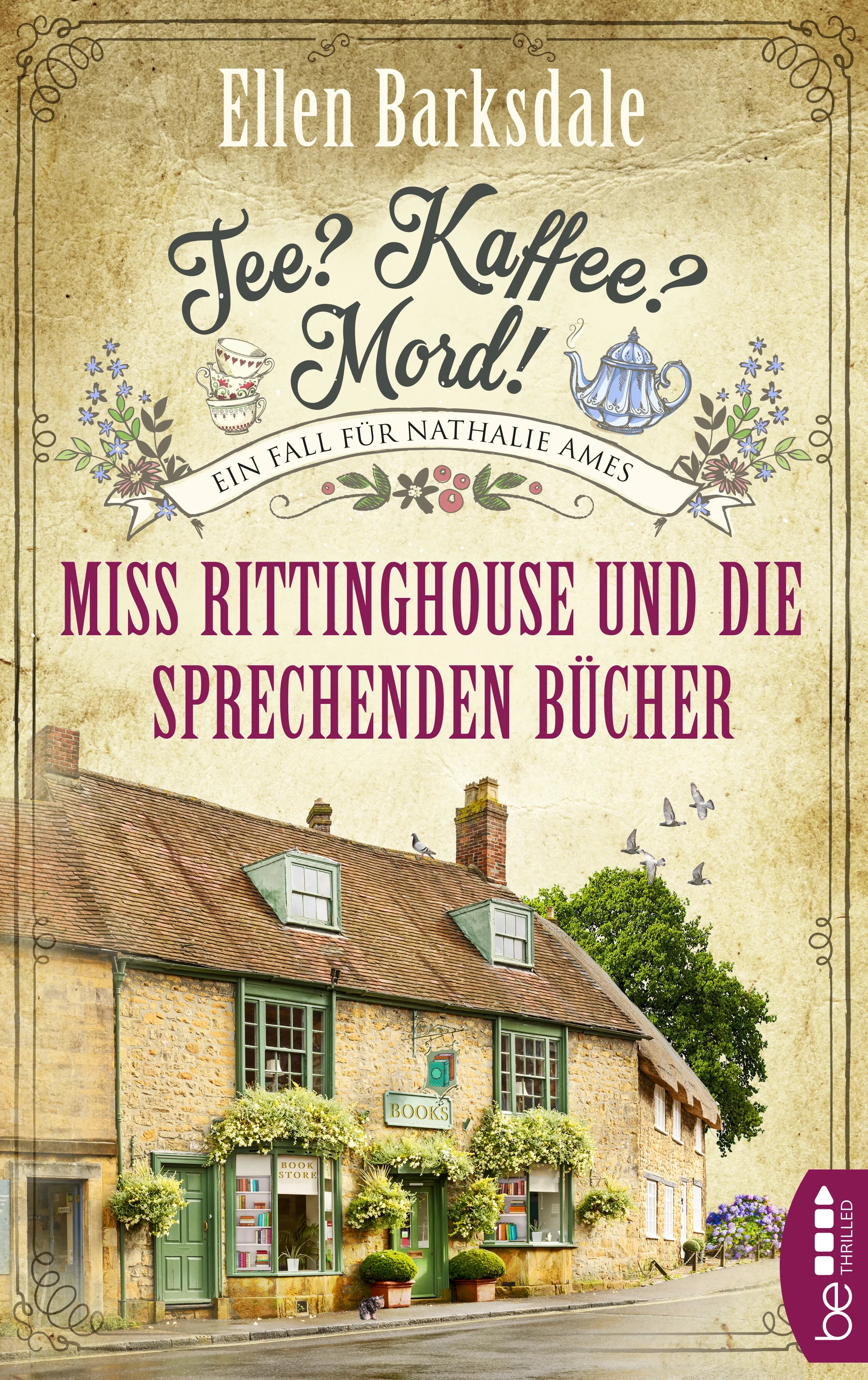 Buchcover von 'Tee? Kaffee? Mord! Miss Rittinghouse und die sprechenden Bücher' - Taschenbuch von Ellen Barksdale