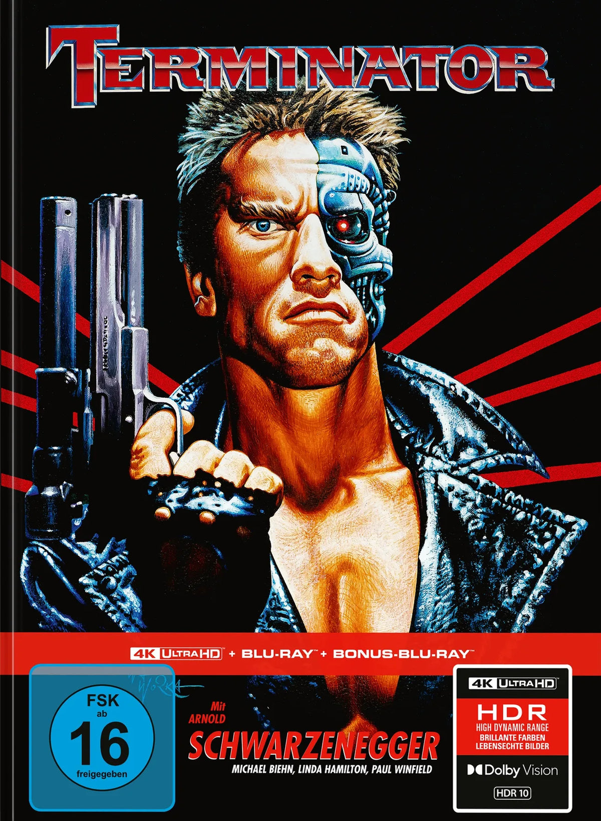 4K UHD Blu-ray-Cover: Terminator - Limitiertes 3-Disc Mediabook Cover B. Regie: James Cameron