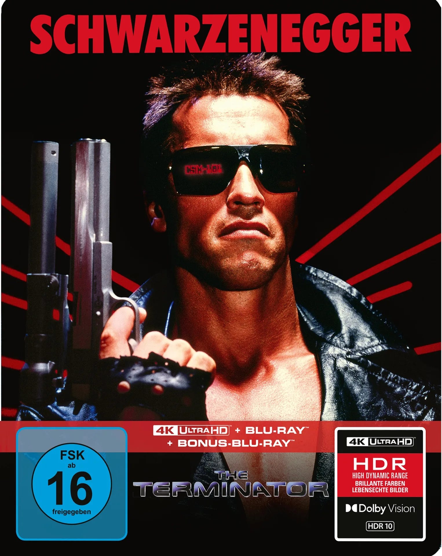 4K UHD Blu-ray-Cover: Terminator - Limitiertes 3-Disc SteelBook Cover A. Regie: James Cameron