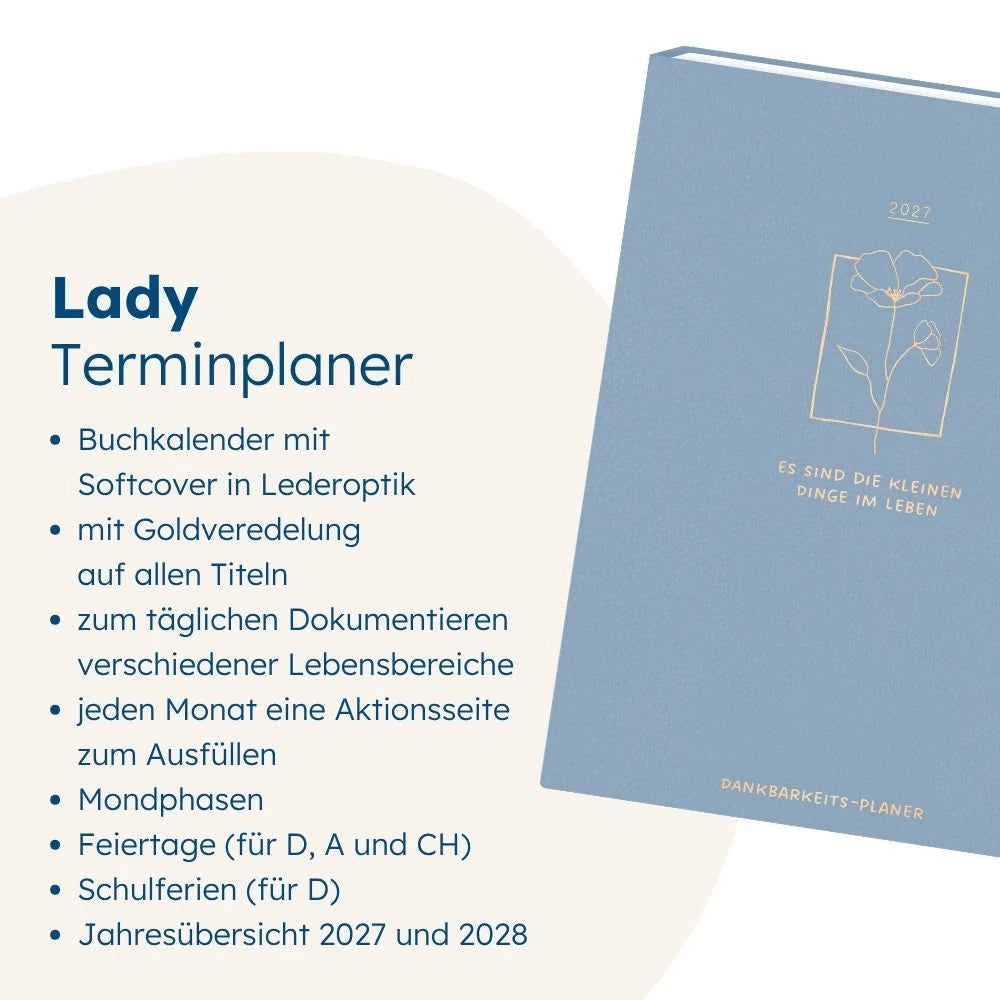 Terminplaner Lady Softcover 2027 Dankbarkeits-Planer – Ansicht