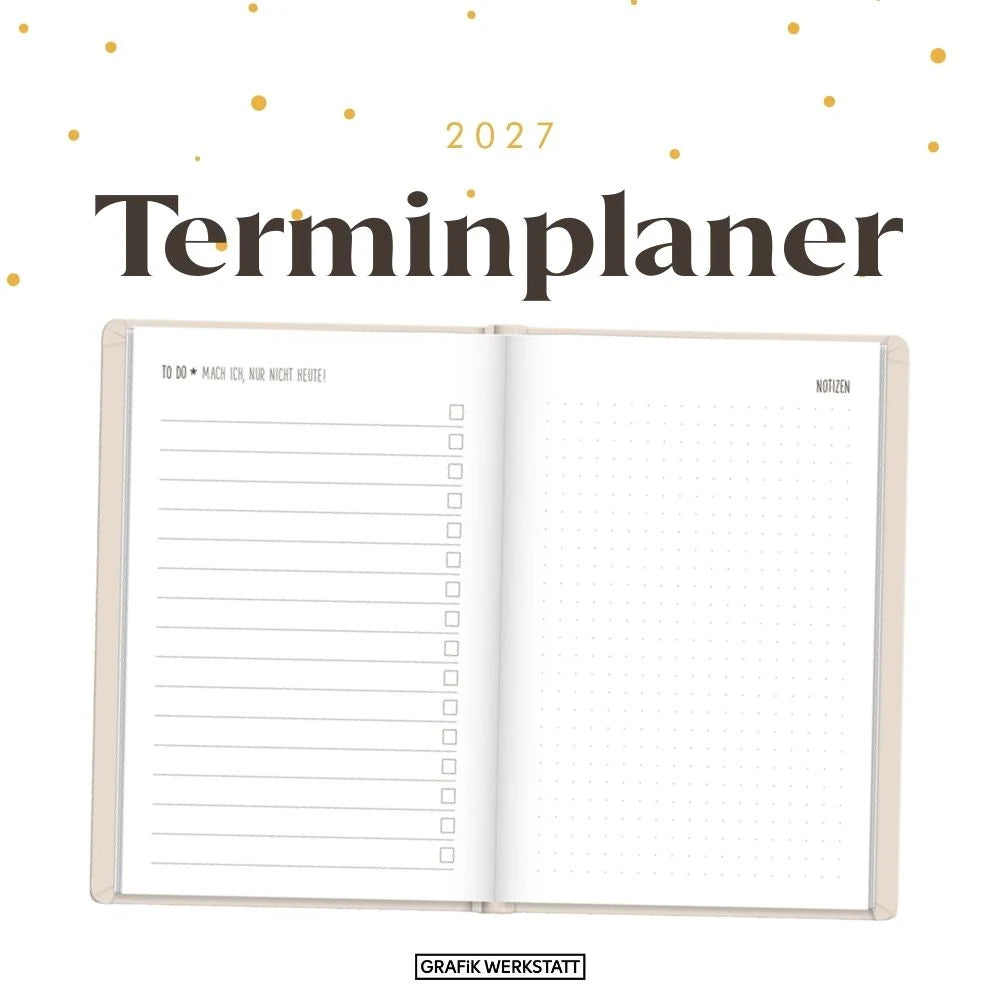 Terminplaner Lederlook 2027 Beige – Ansicht