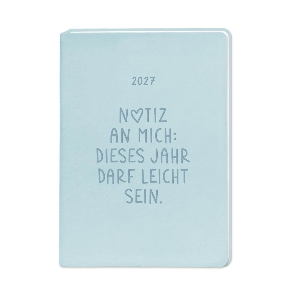 Taschenkalender: Terminplaner Lederlook 2027 Hellblau