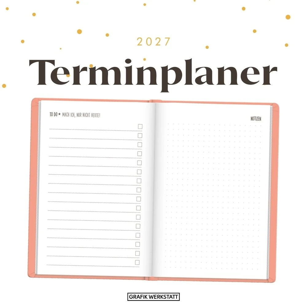 Terminplaner Lederlook 2027 Peach – Ansicht