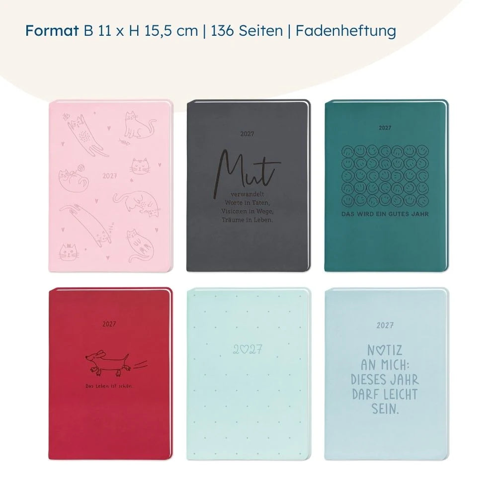 Terminplaner Lederlook 2027 Taupe – Ansicht