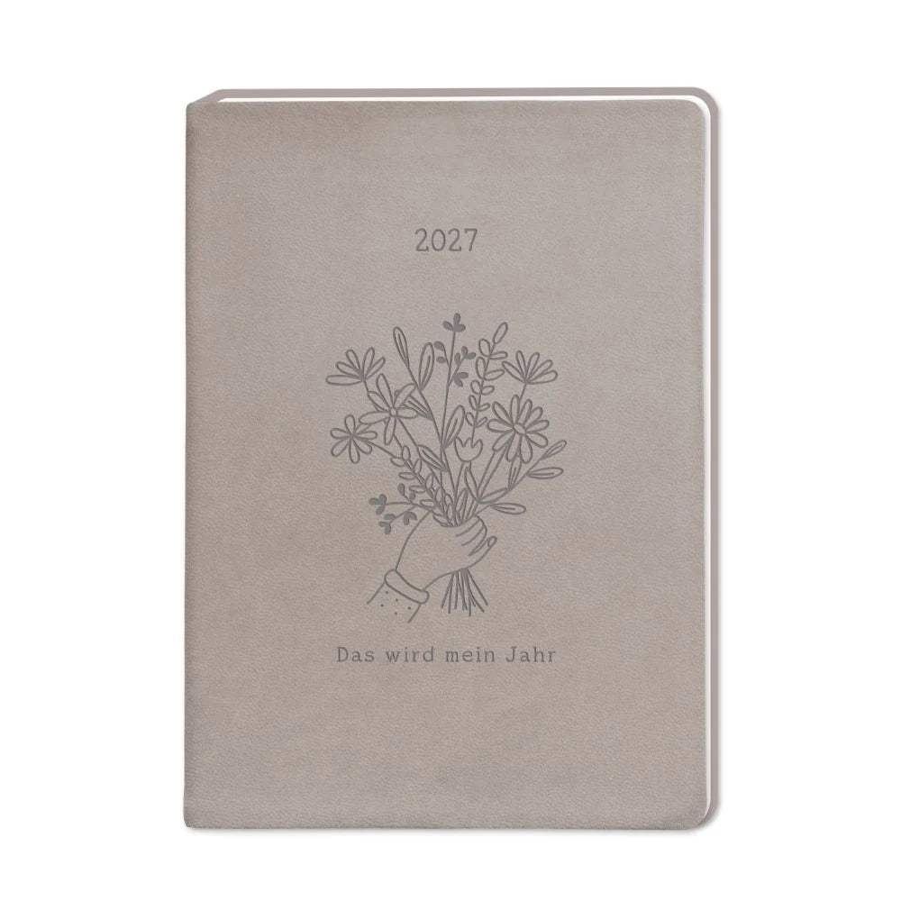 Taschenkalender: Terminplaner Lederlook 2027 Taupe