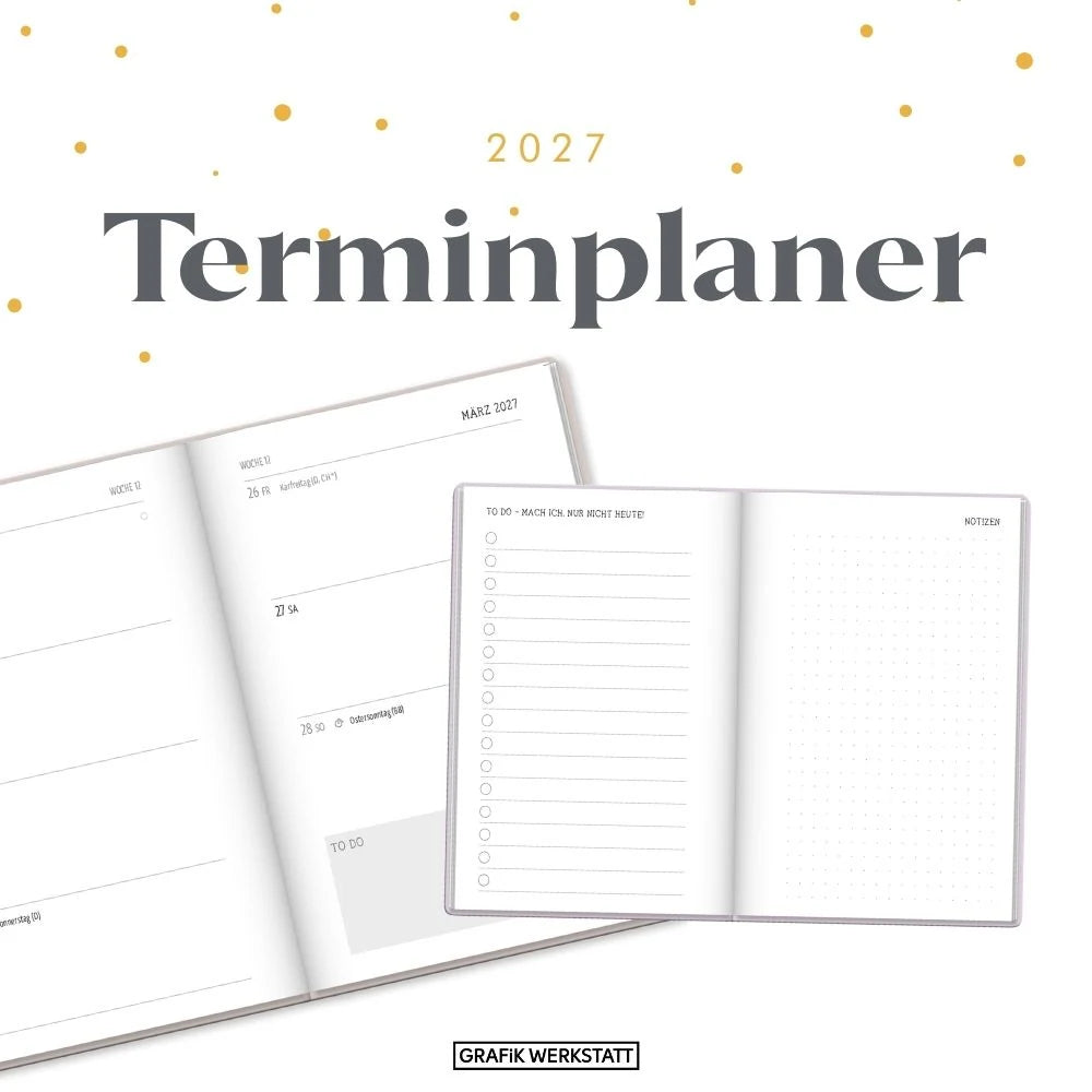 Terminplaner Letterart 2027 Herzsmiley – Ansicht