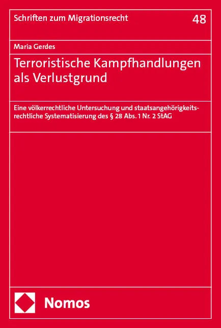 Cover: Terroristische Kampfhandlungen als Verlustgrund (E-Book) von Maria Gerdes