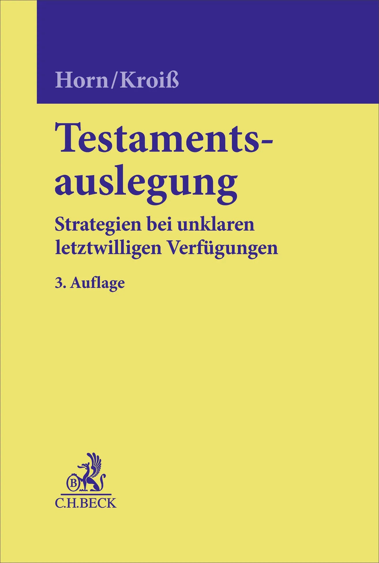 Cover: Testamentsauslegung (Hardcover) von Claus-Henrik Horn