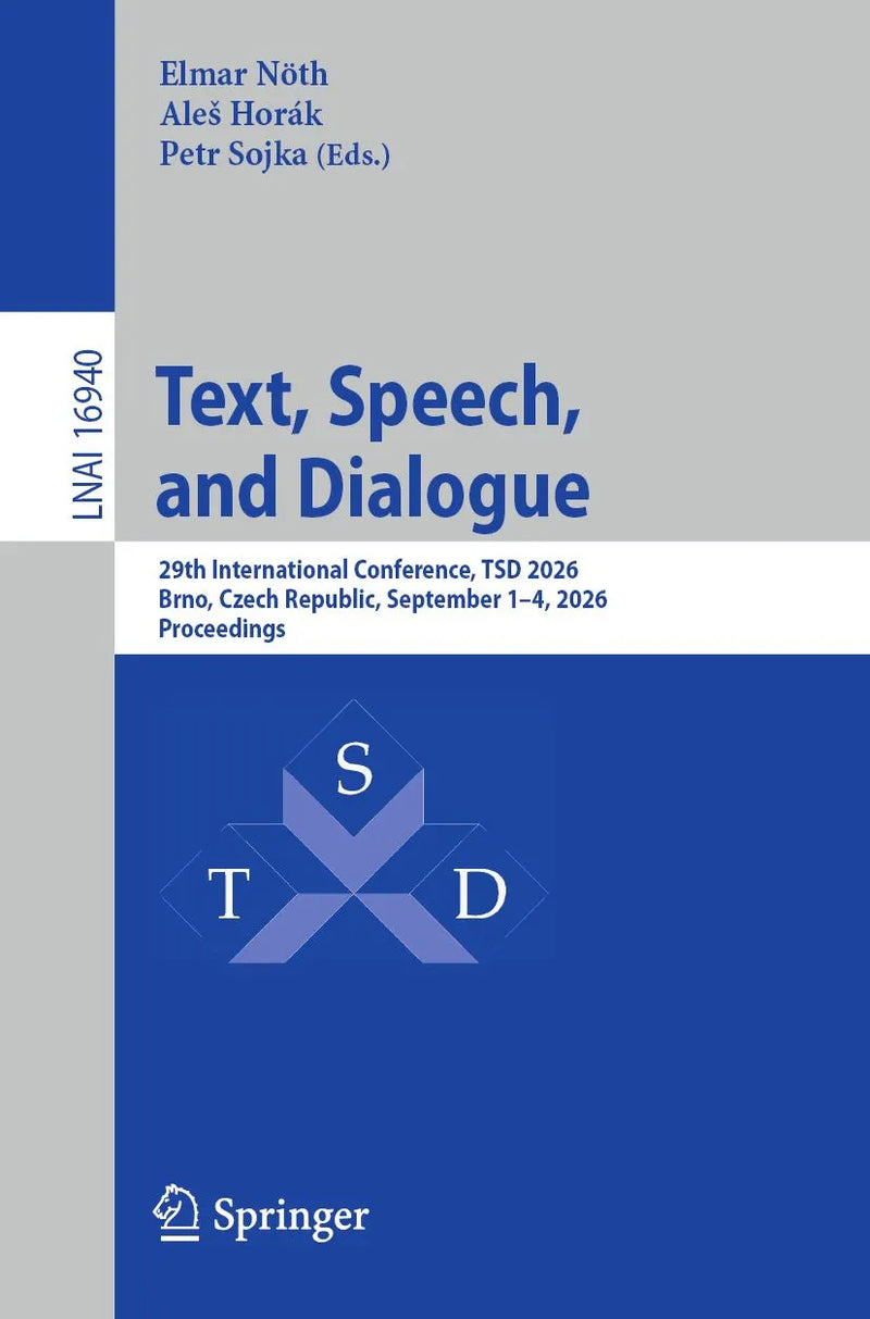 Text, Speech, and Dialogue