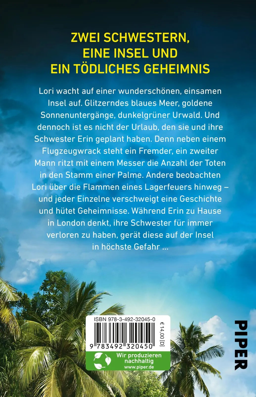 Buchrückseite von 'The Castaways' mit Klappentext - Taschenbuch