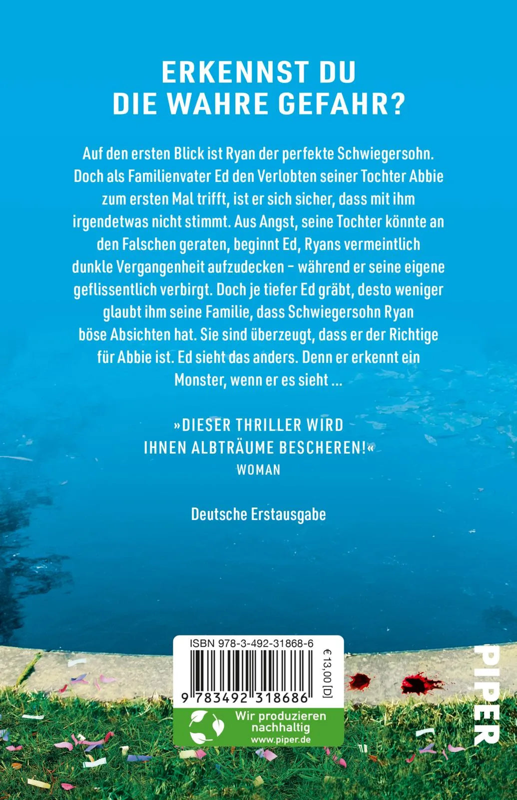 Buchrückseite von 'The Catch – Sie sagt, er sei perfekt. Doch ich weiß, dass er lügt ...' mit Klappentext - Taschenbuch